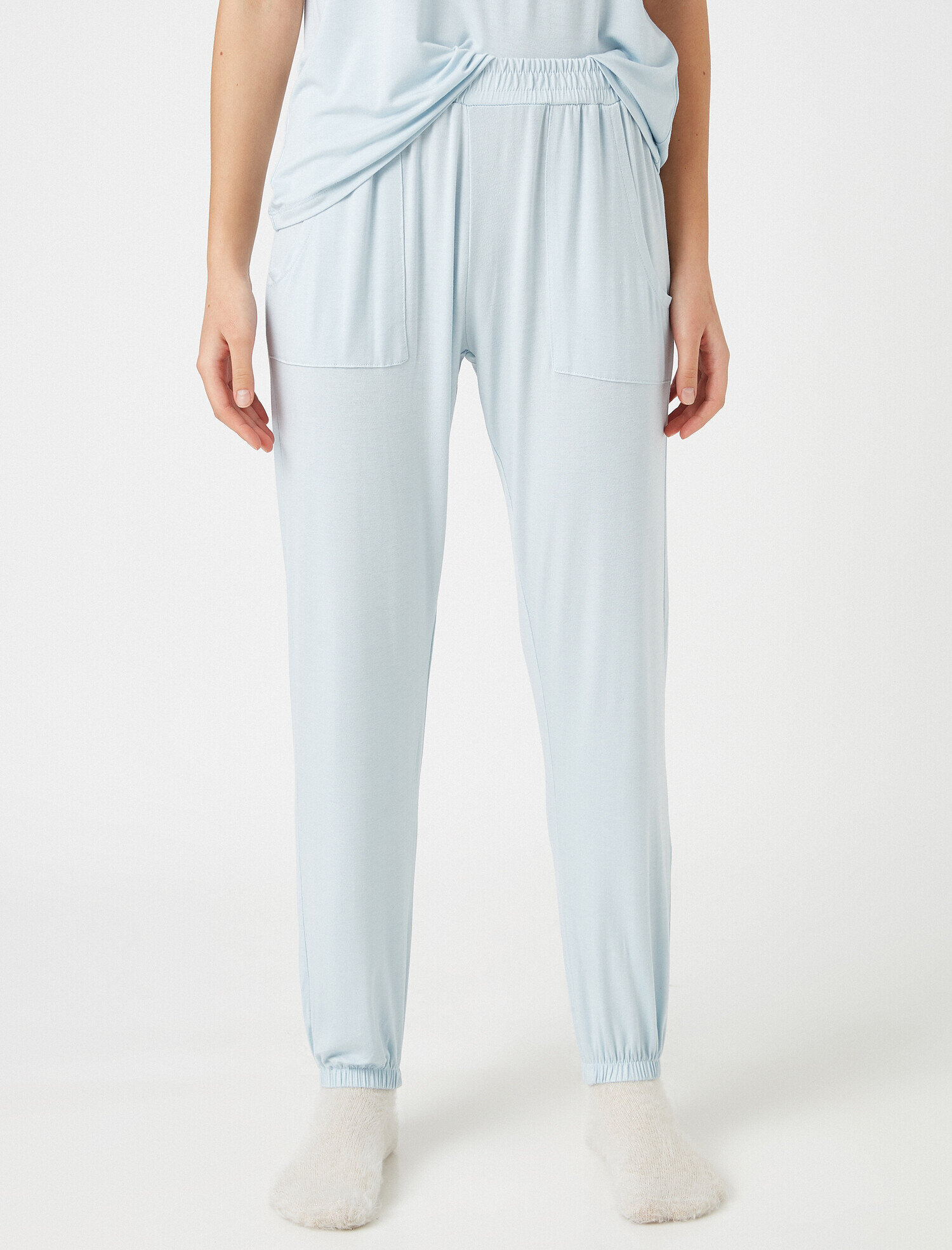   Viskon Içerikli Cepli Pijama Alti