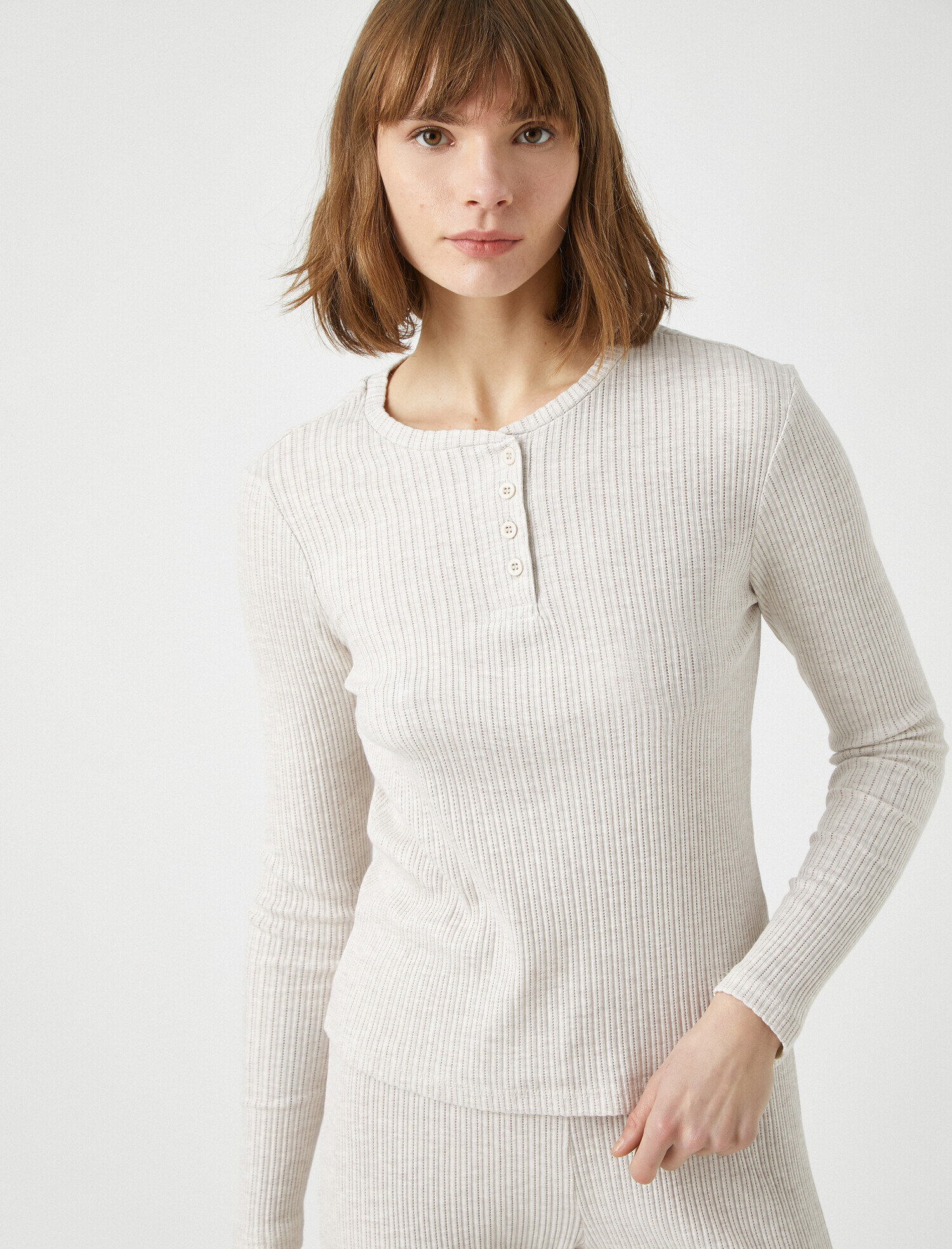   Organik Pamuklu Uzun Kollu Pijama Üstü