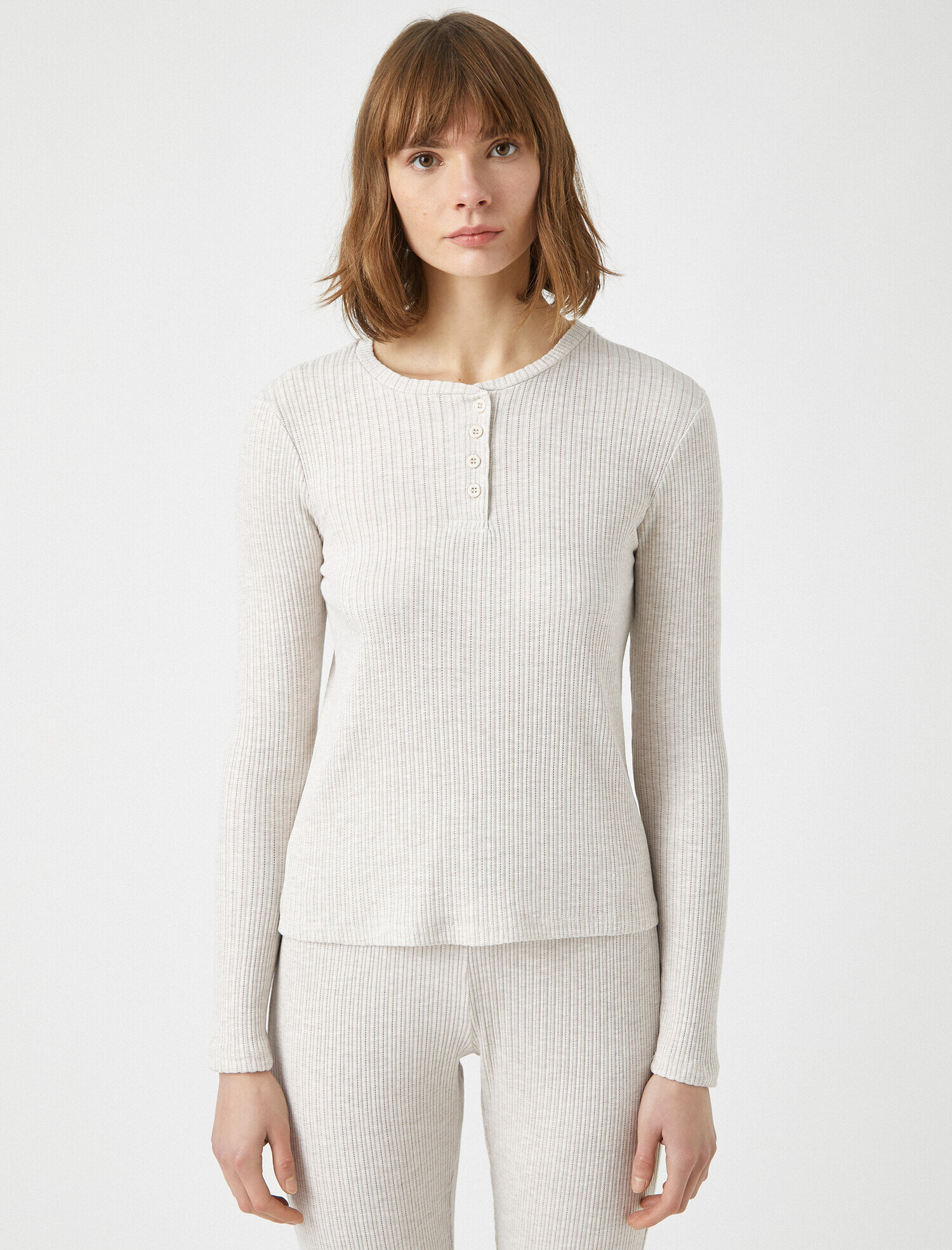   Organik Pamuklu Uzun Kollu Pijama Üstü