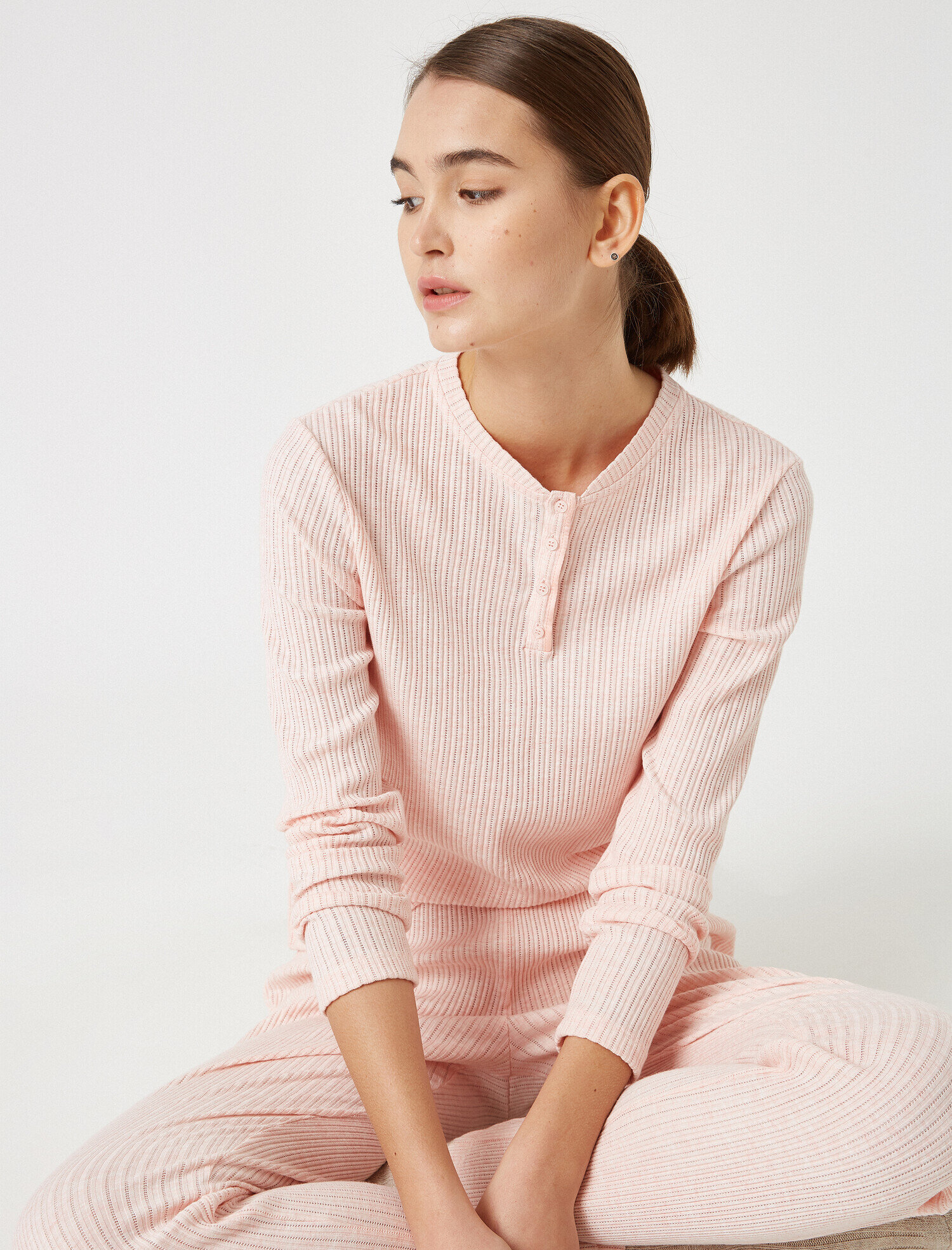   Organik Pamuklu Uzun Kollu Pijama Üstü