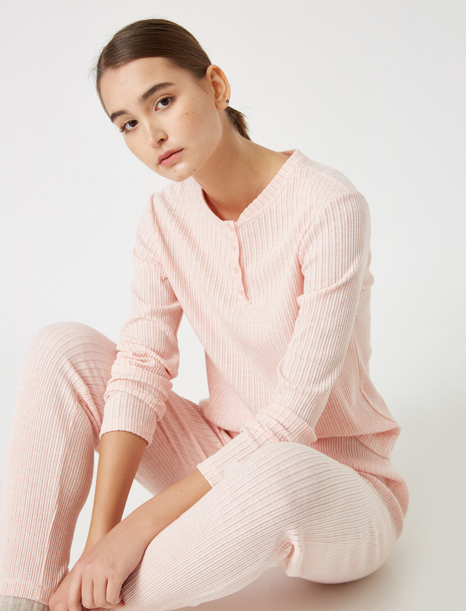   Organik Pamuklu Uzun Kollu Pijama Üstü