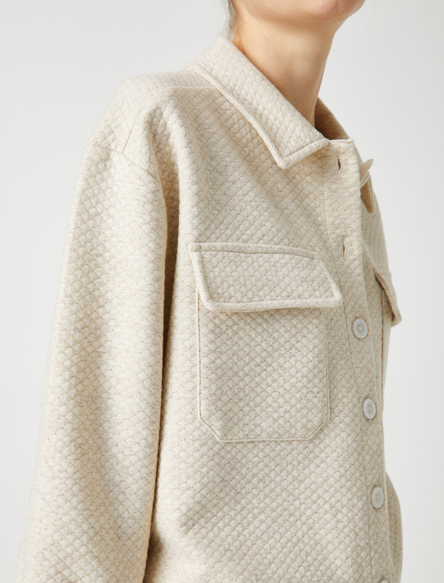 Gömlek Yaka Cepli Kapitoneli Pijama Üstü