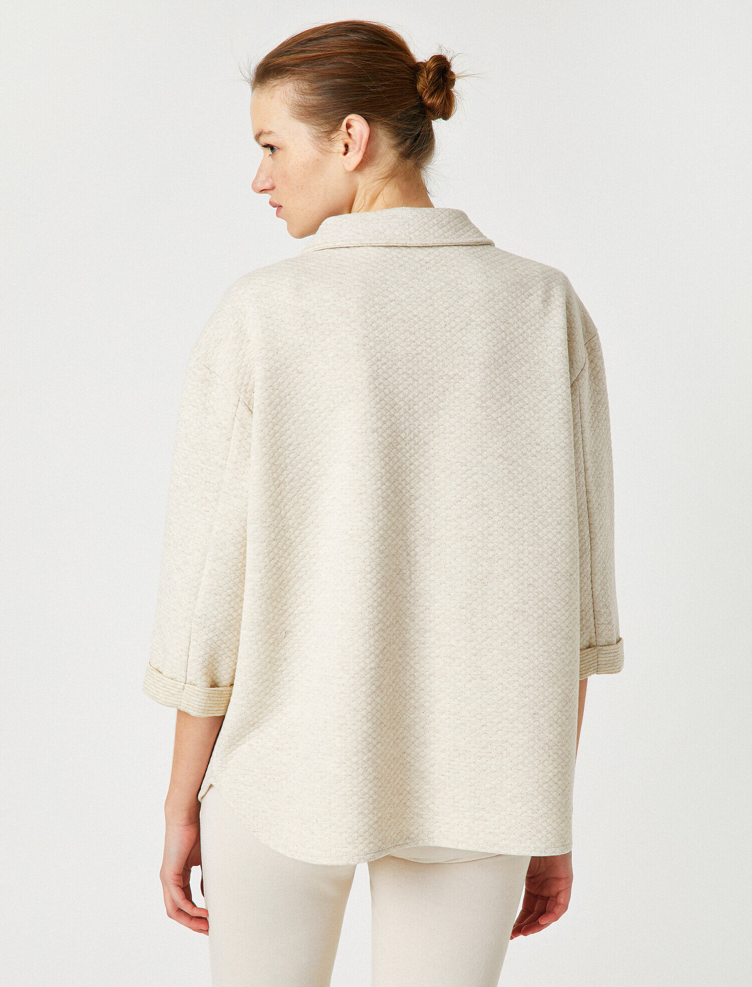 Gömlek Yaka Cepli Kapitoneli Pijama Üstü