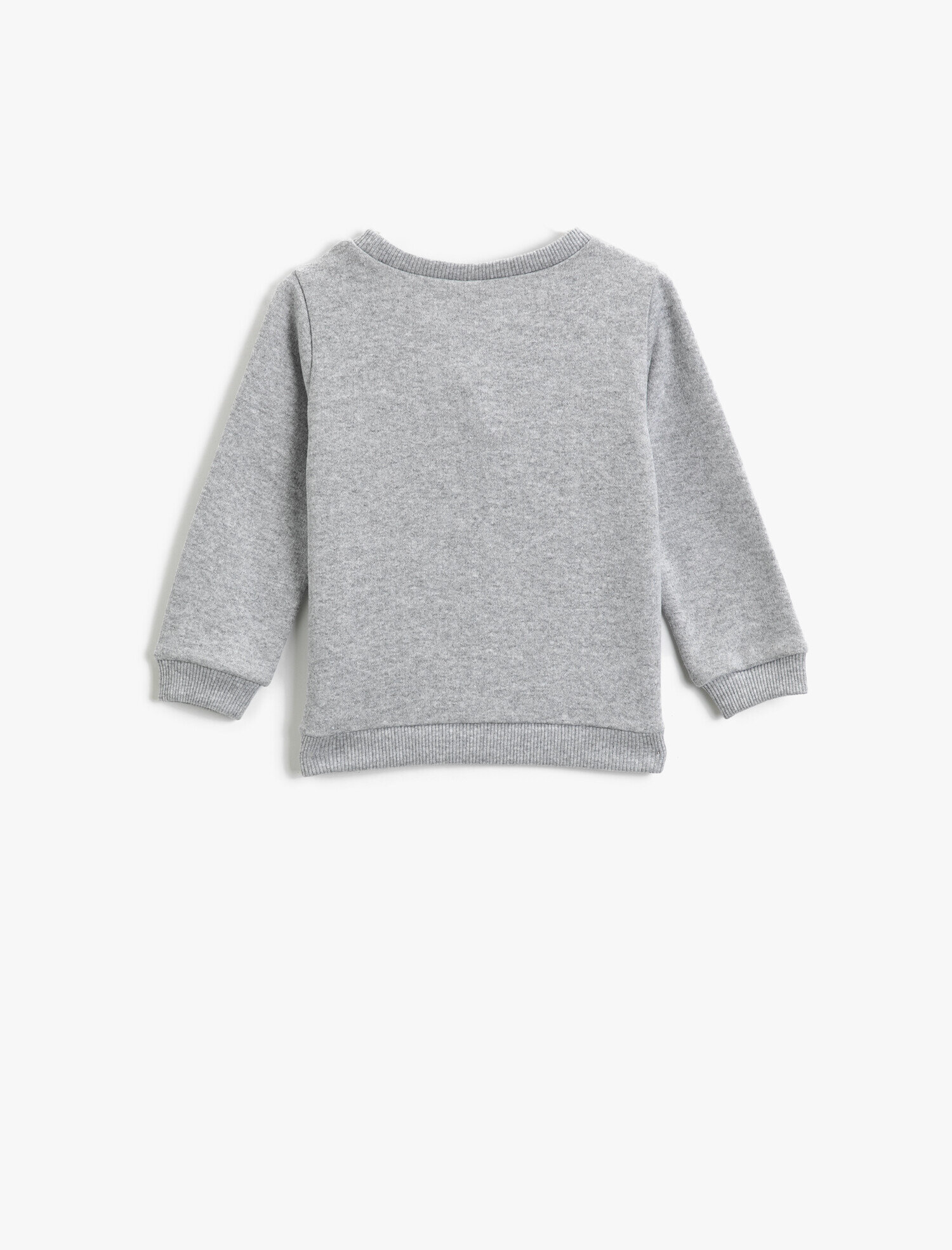  Erkek Bebek Bisiklet Yaka Baskılı Uzun Kollu Sweatshirt