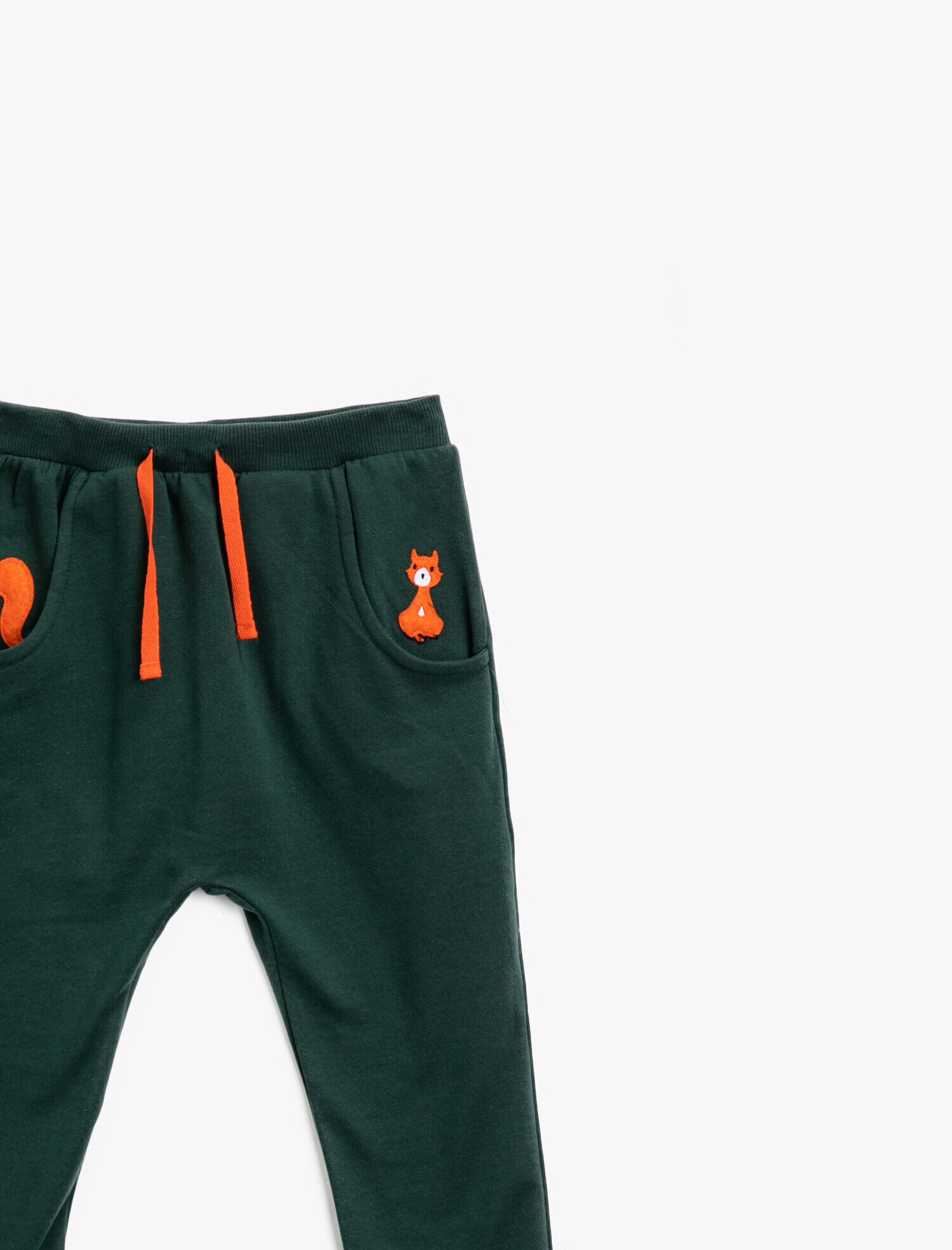  Erkek Bebek Beli Bağlamalı Eşofman Altı Pamuklu İşlemeli