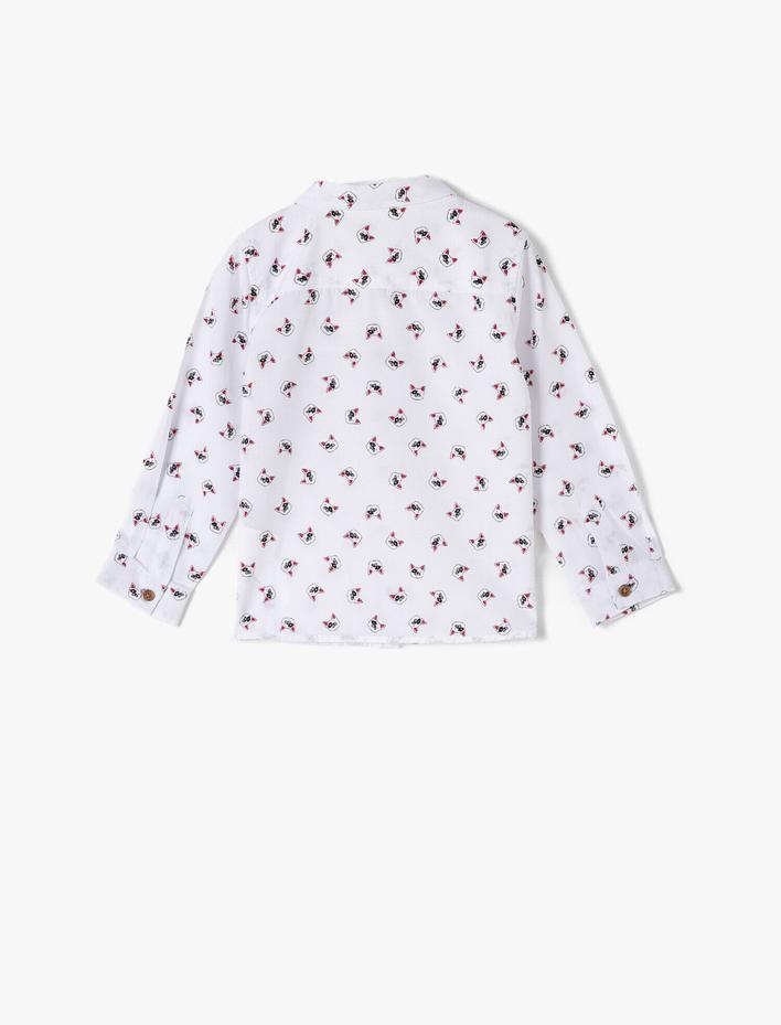 Erkek Bebek Uzun Kollu Hayvan Baskılı Gömlek