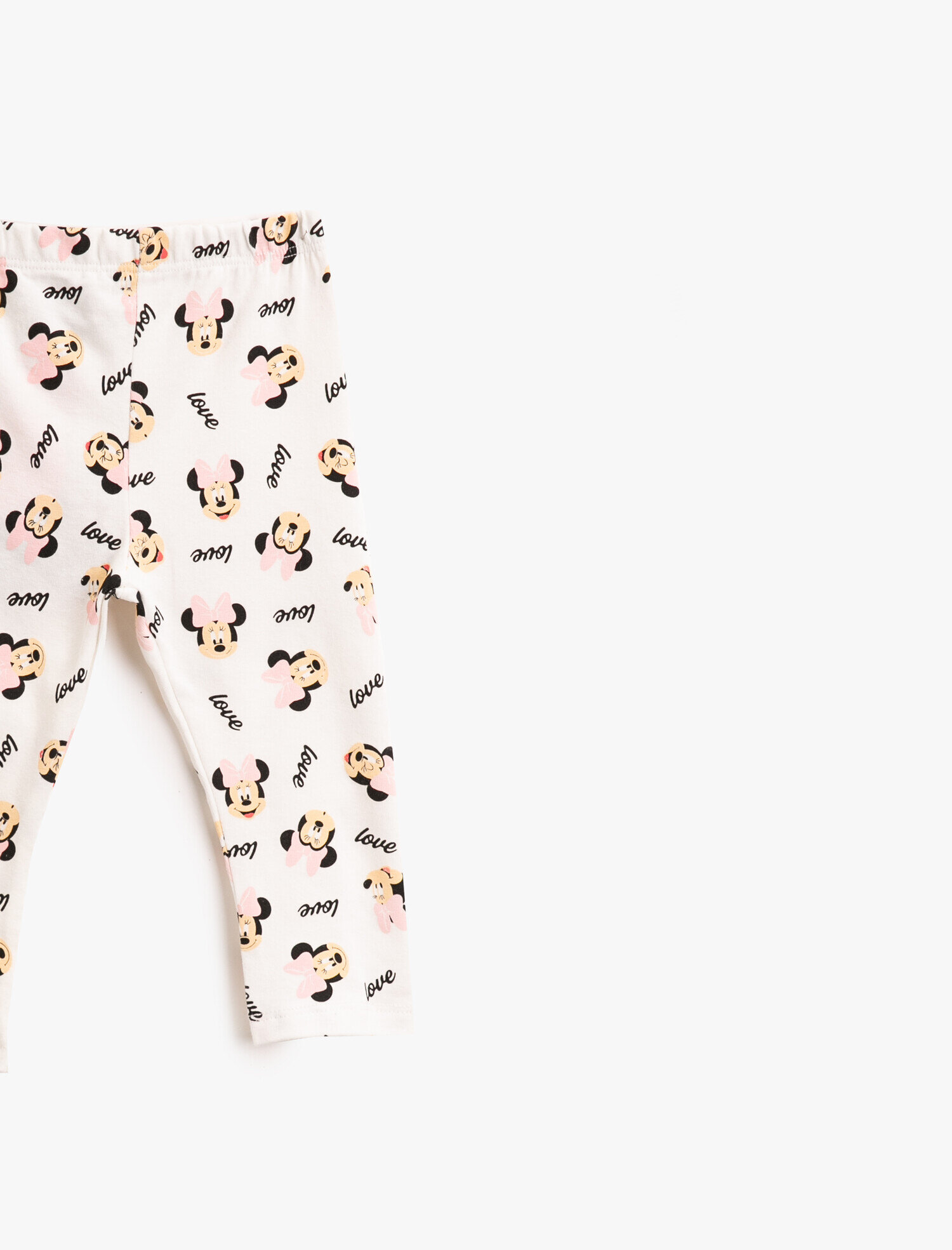  Kız Bebek Minnie Mouse Lisanslı Baskılı Normal Bel Tayt