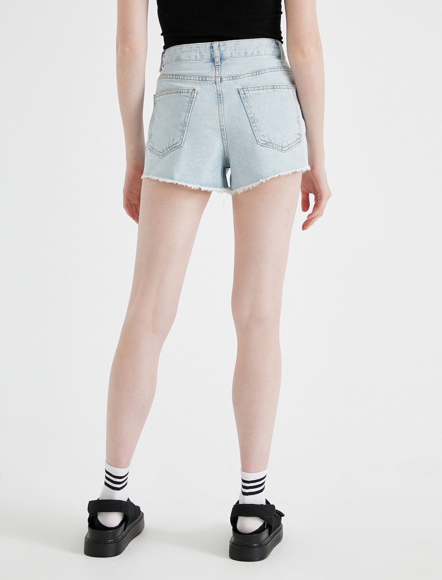   Yüksek Bel Kot Şort