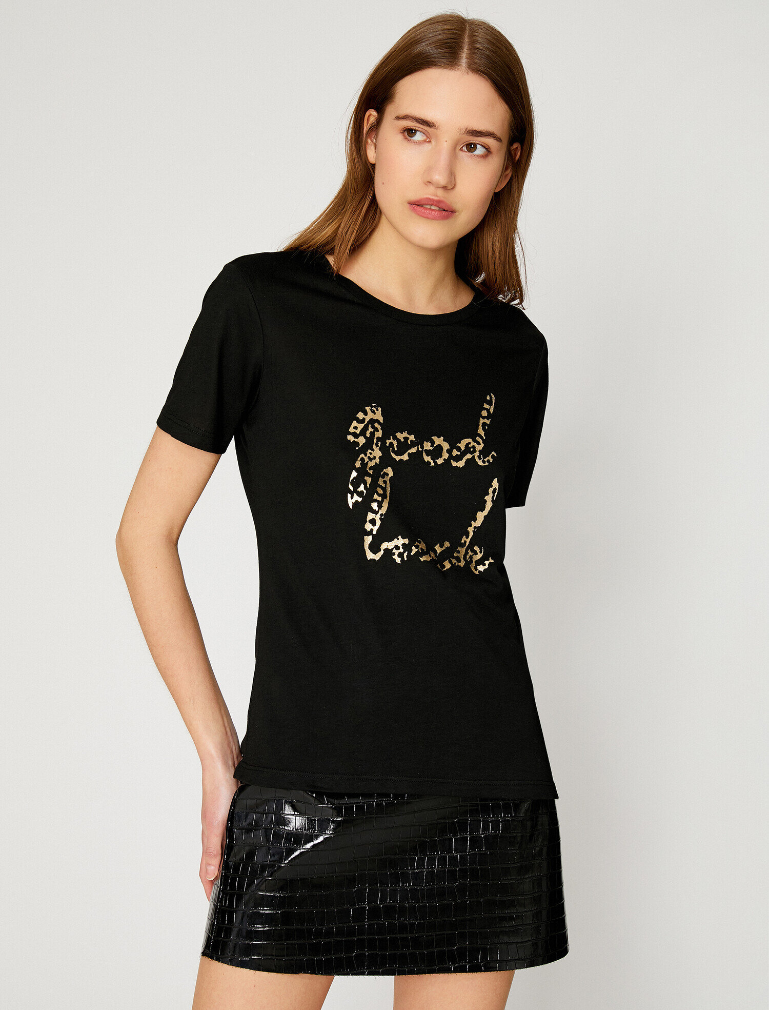   Slogan Tişört Kısa Kollu Bisiklet Yaka