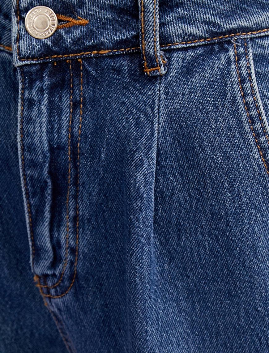   Slouchy Jean - Yüksek Bel Baldırı Bol Paçada Darlaşan Salaş Kesim Pantolon Pamuklu