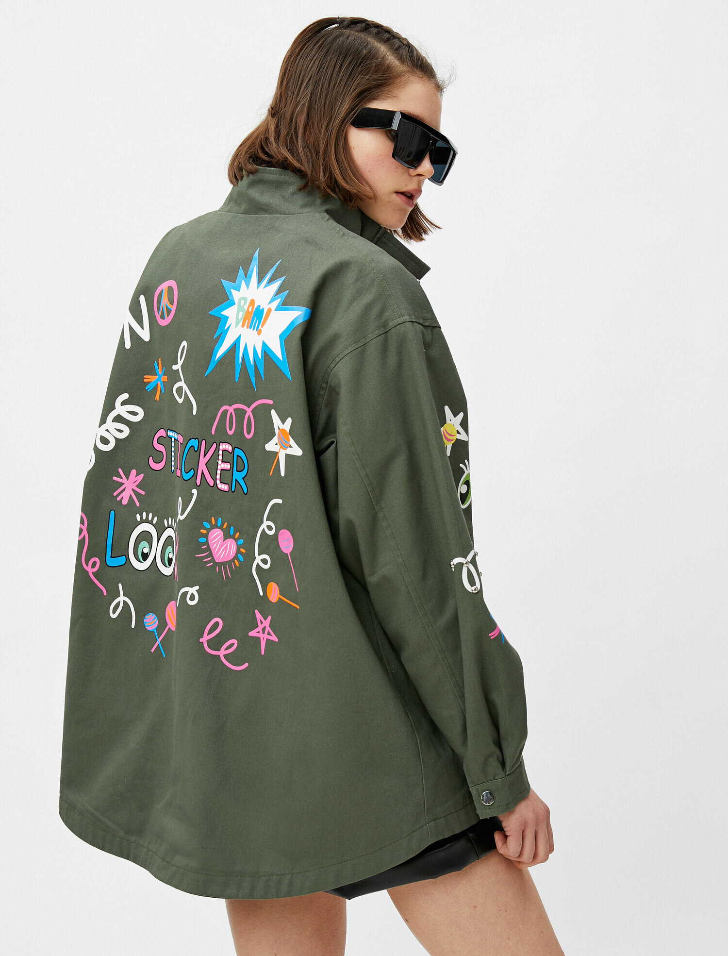   Baskılı Oversize Parka