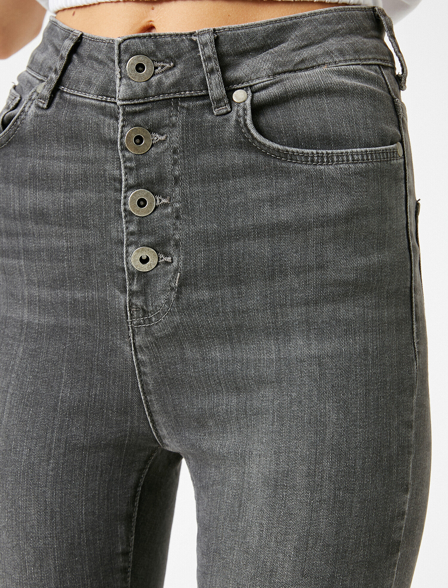   Cotton High Waist Skinny Jeans