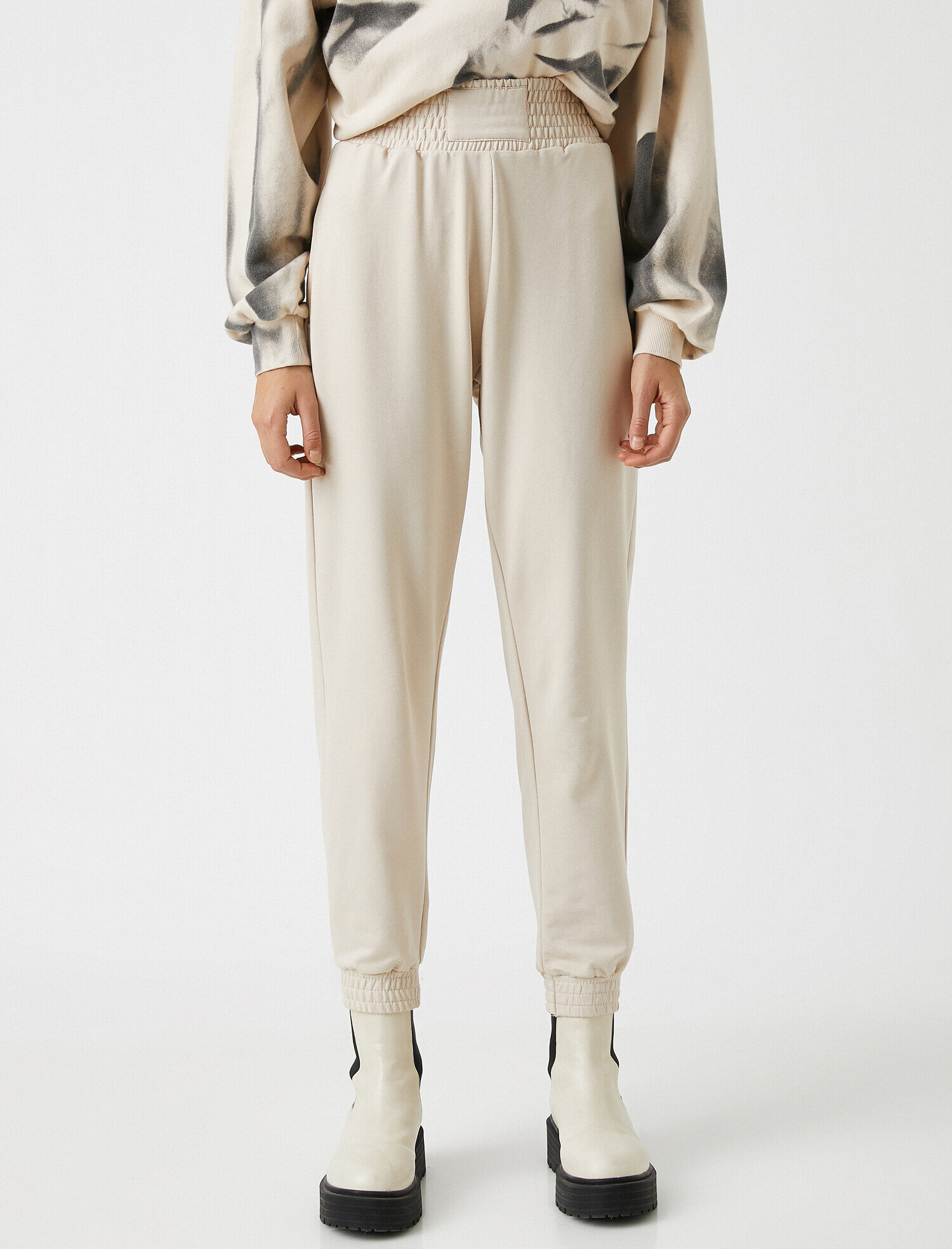   Jogger Eşofman Altı Beli Paçası Lastikli