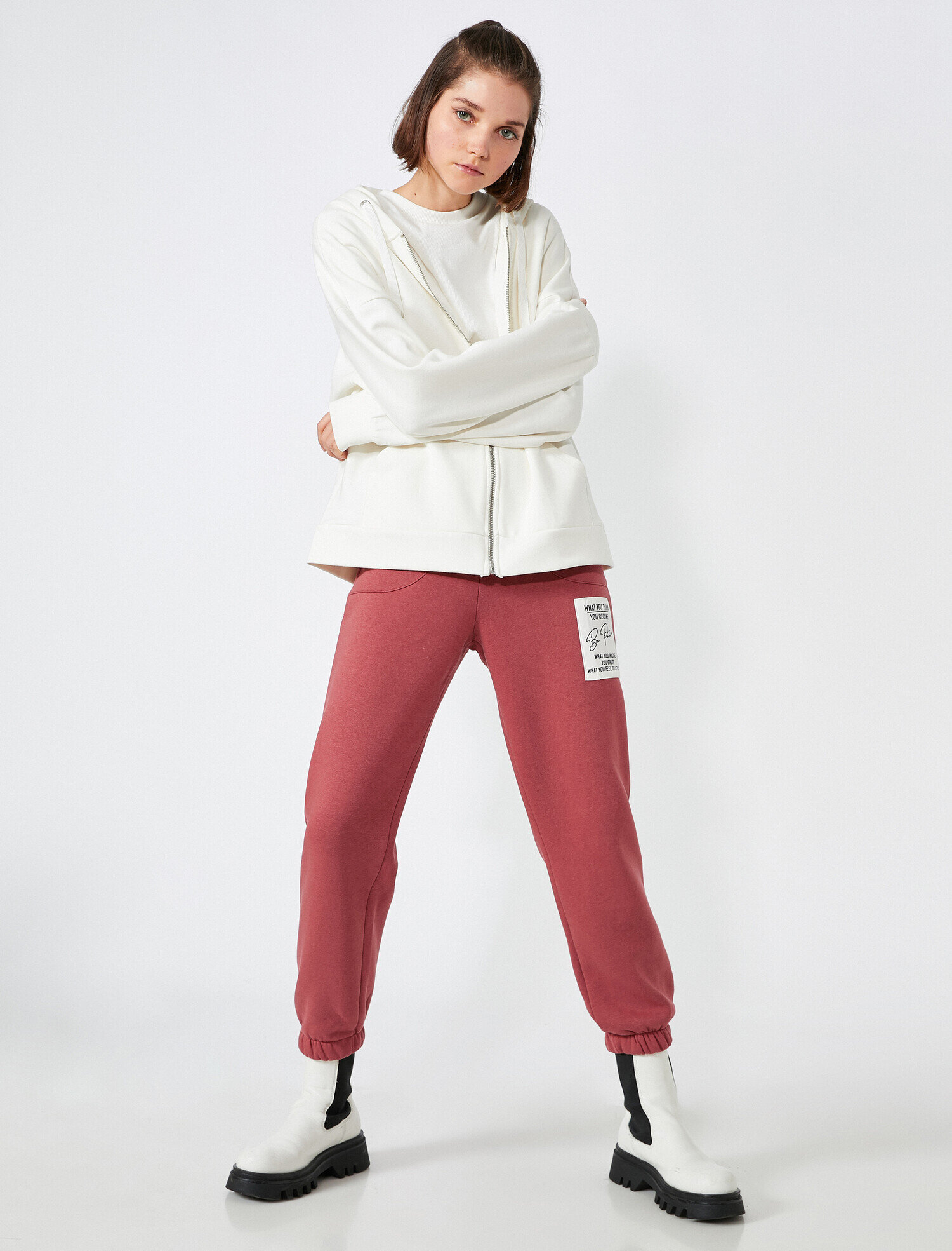   Jogger Eşofman Altı Beli Lastikli Baskılı