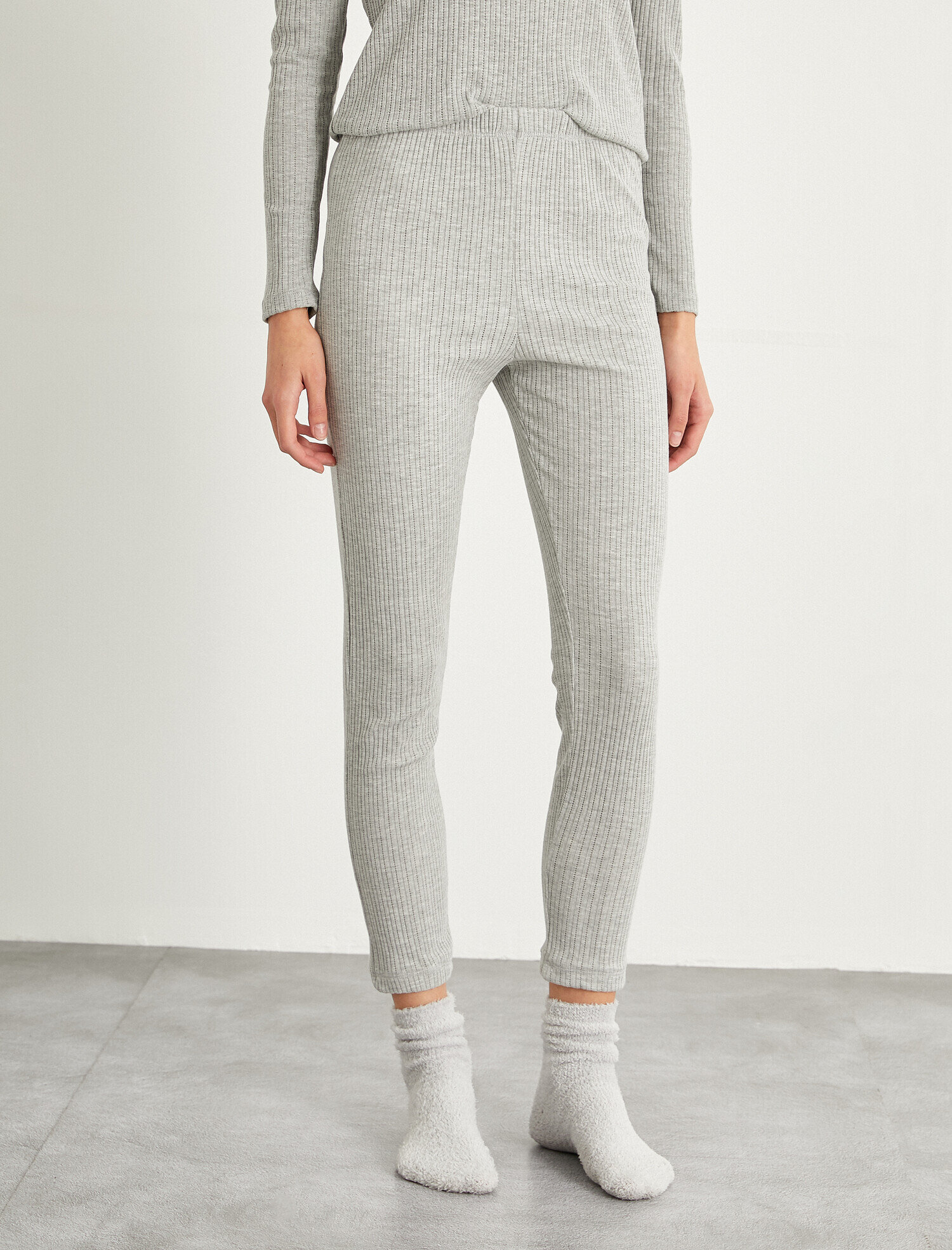   Ribanalı Triko Pijama Altı