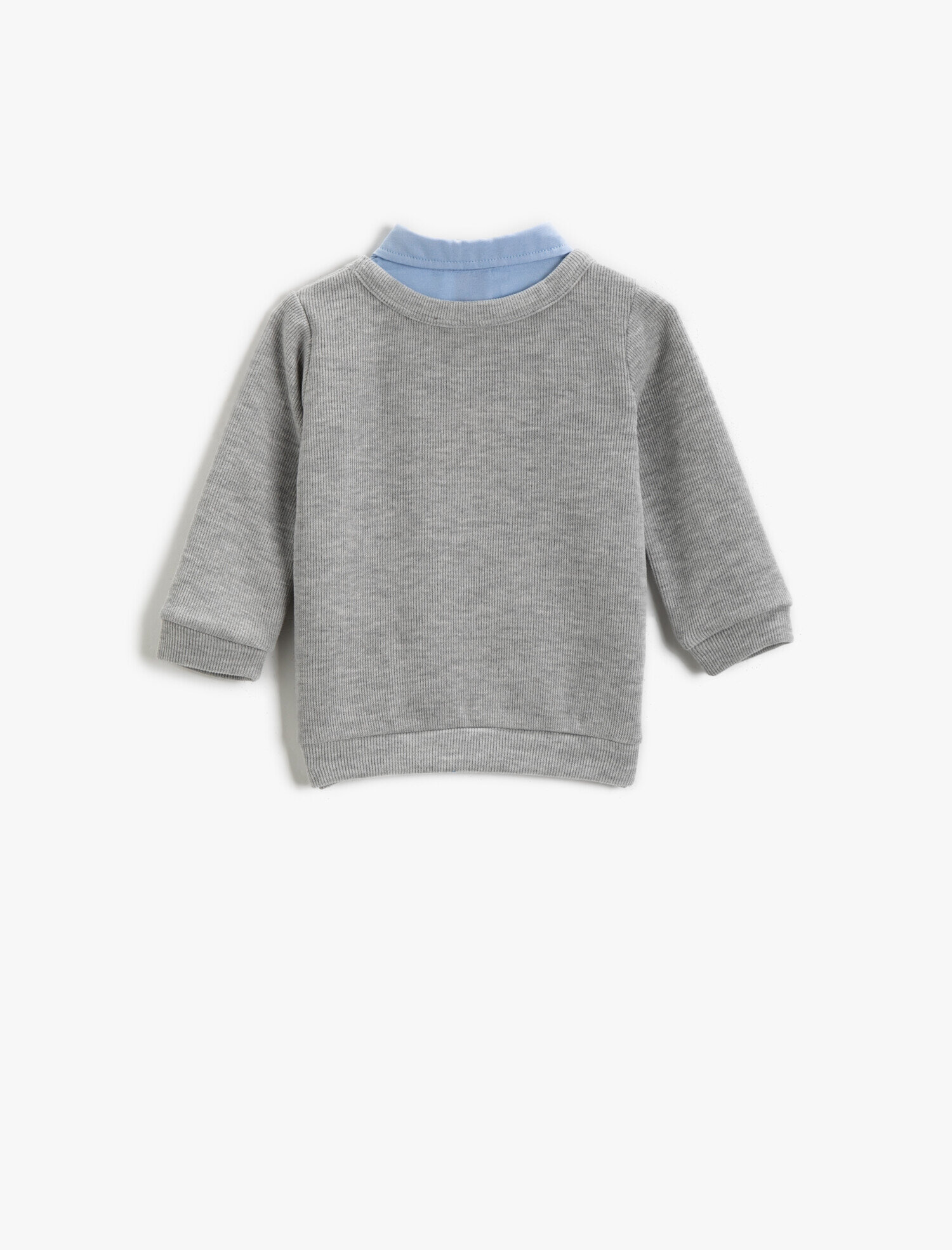  Erkek Bebek Yazılı Baskılı Sweatshirt Pamuklu Bisiklet Yaka