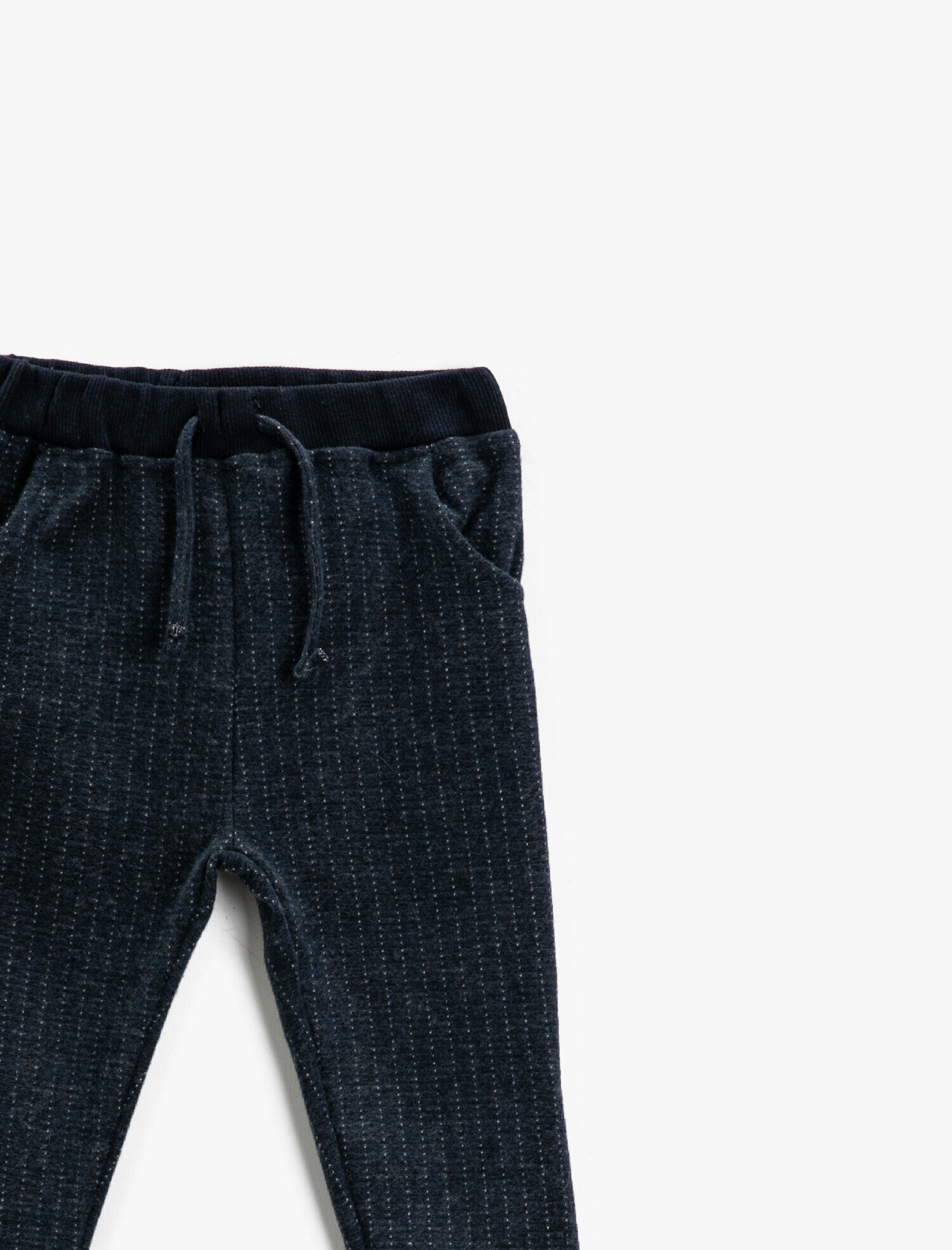  Erkek Bebek Belden Bağlamalı Çizgili Eşofman Altı Cepli