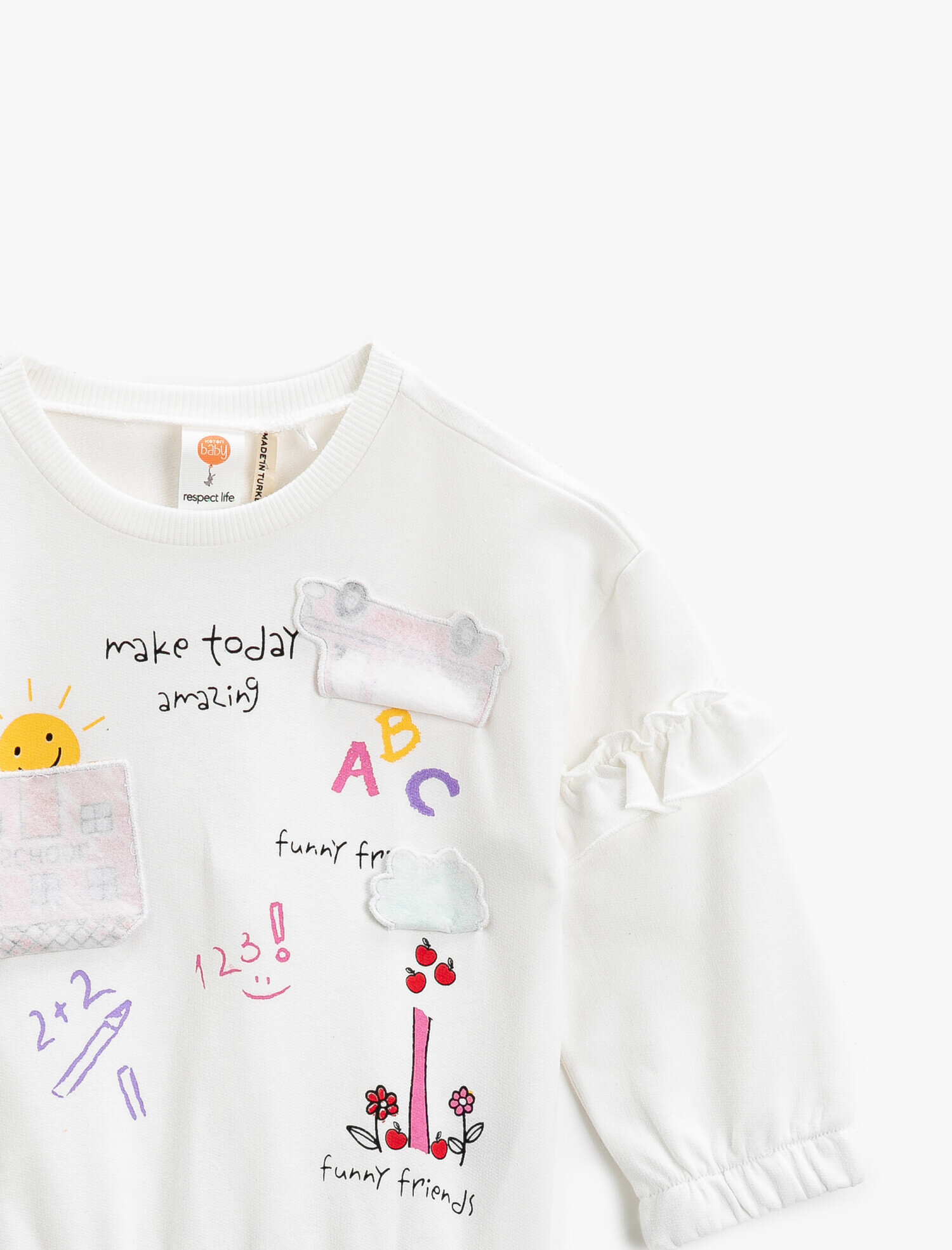  Kız Bebek Volanlı Sweatshirt