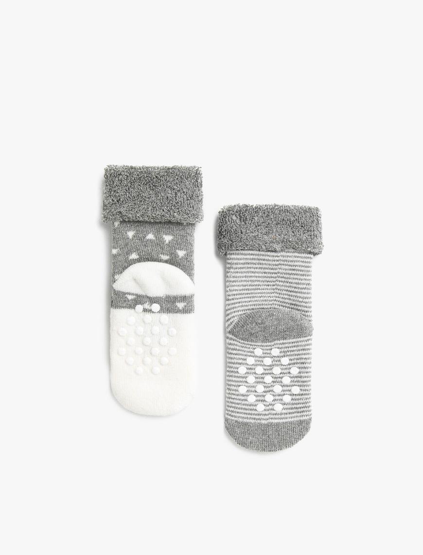  Kız Bebek Pamuklu Desenli Çorap Seti Çoklu