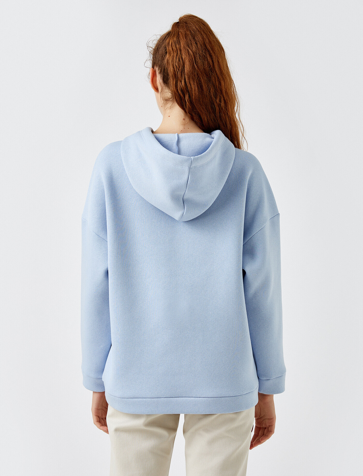   Oversize Kapüşonlu Sweatshirt Bağcık Detaylı