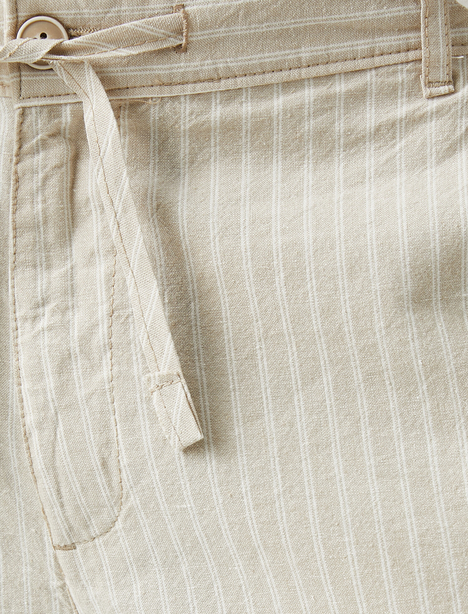   Keten Şort Çizgili