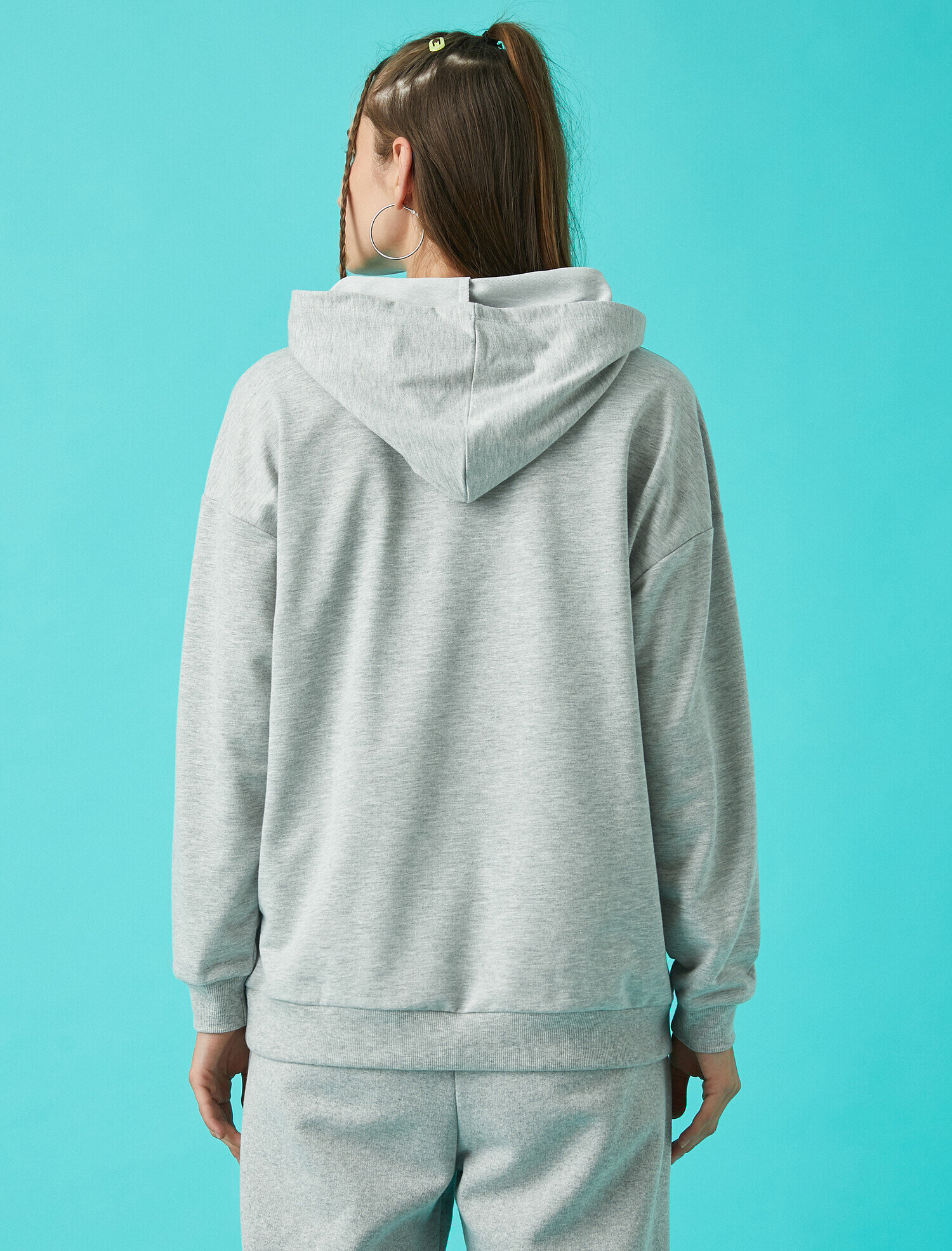   Baskılı Kapüşonlu Sweatshirt