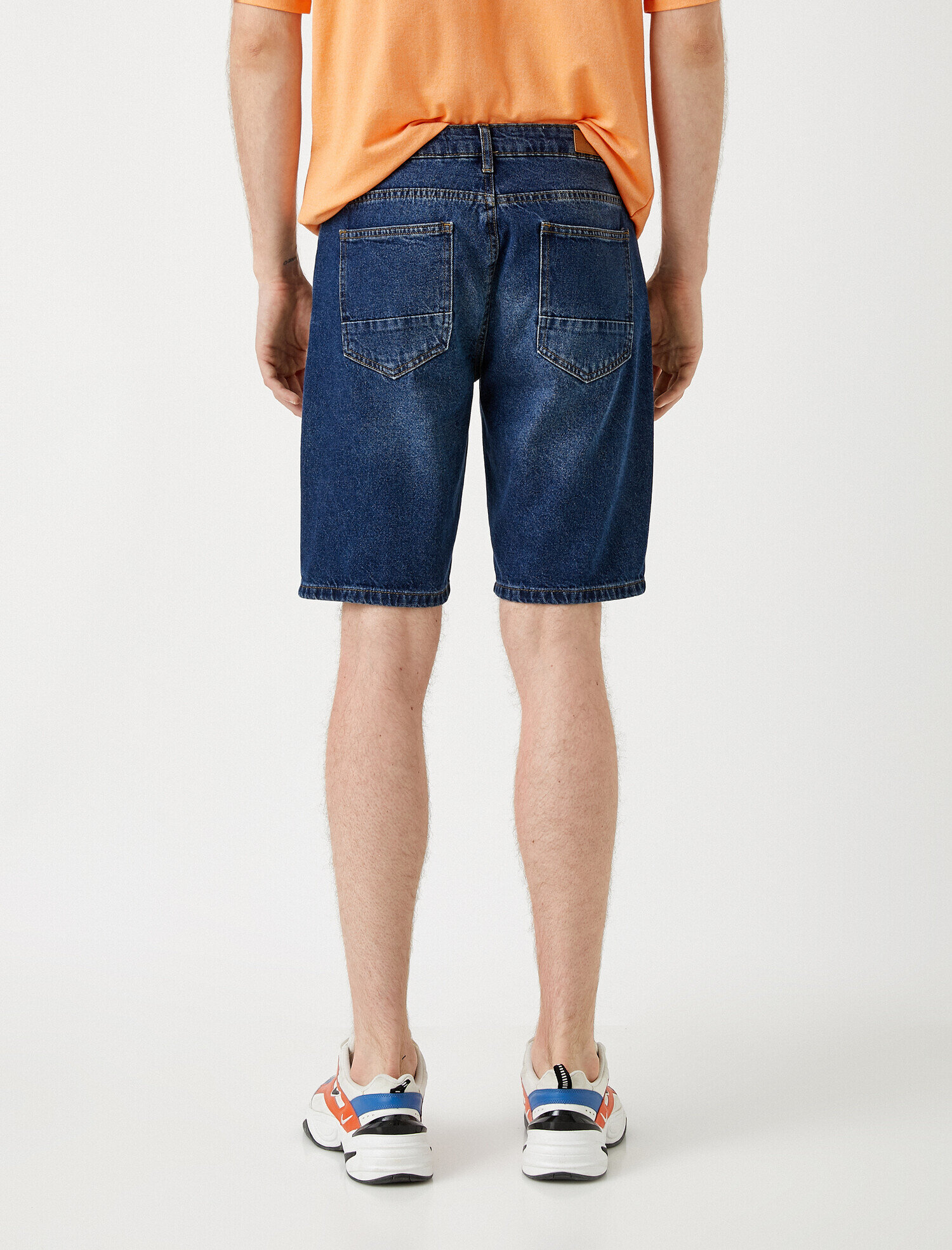   Eskitilmiş Jean Şort Pamuklu