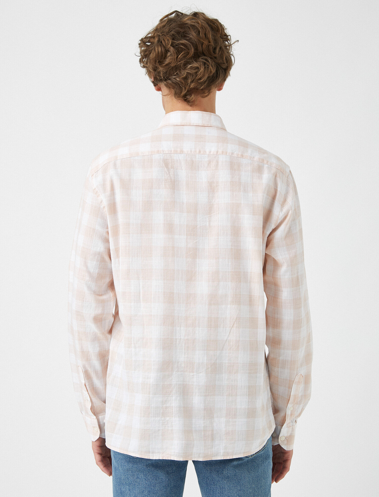   Kareli Uzun Kollu Cepli Pamuklu Klasik Yaka Gömlek