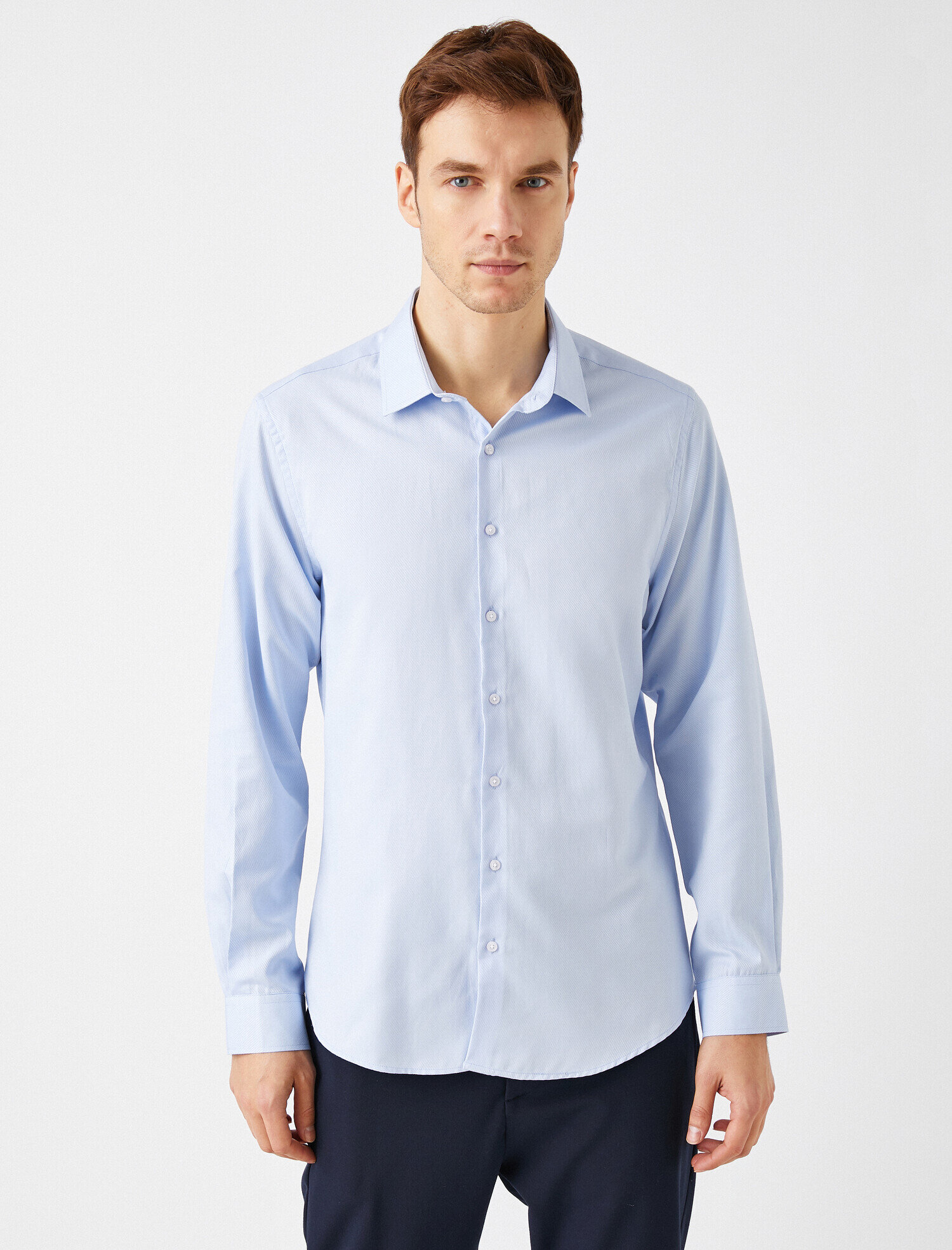   Klasik Yaka Pamuklu Uzun Kollu Gömlek Non Iron