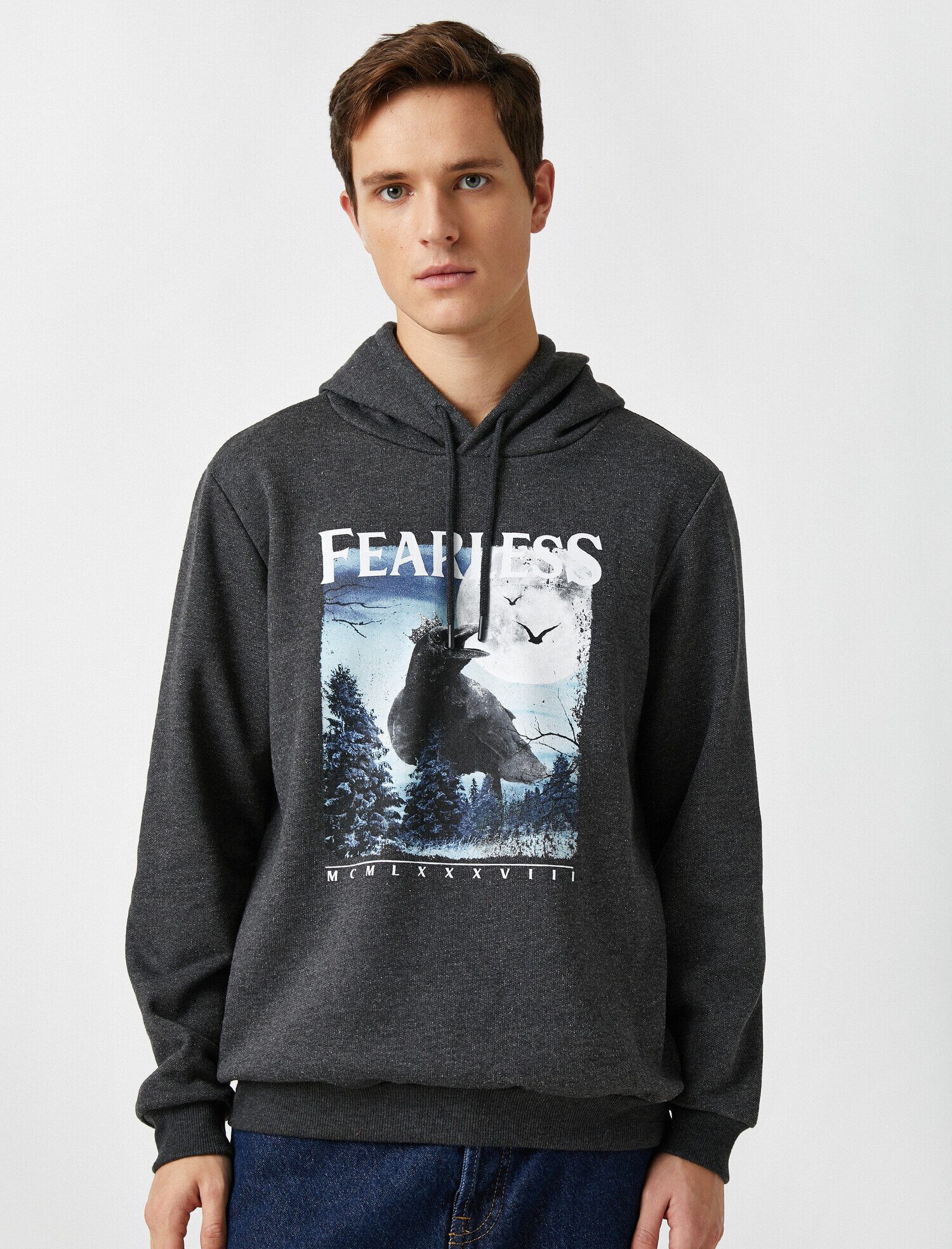   Baskılı Kapüşonlu Sweatshirt