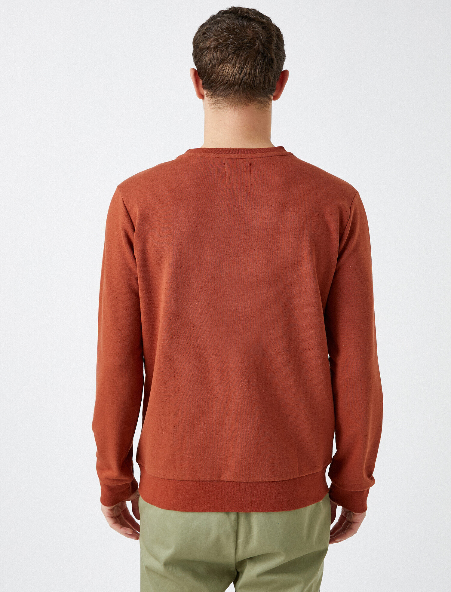   Pamuklu Basic Bisiklet Yaka Uzun Kollu Sweatshirt