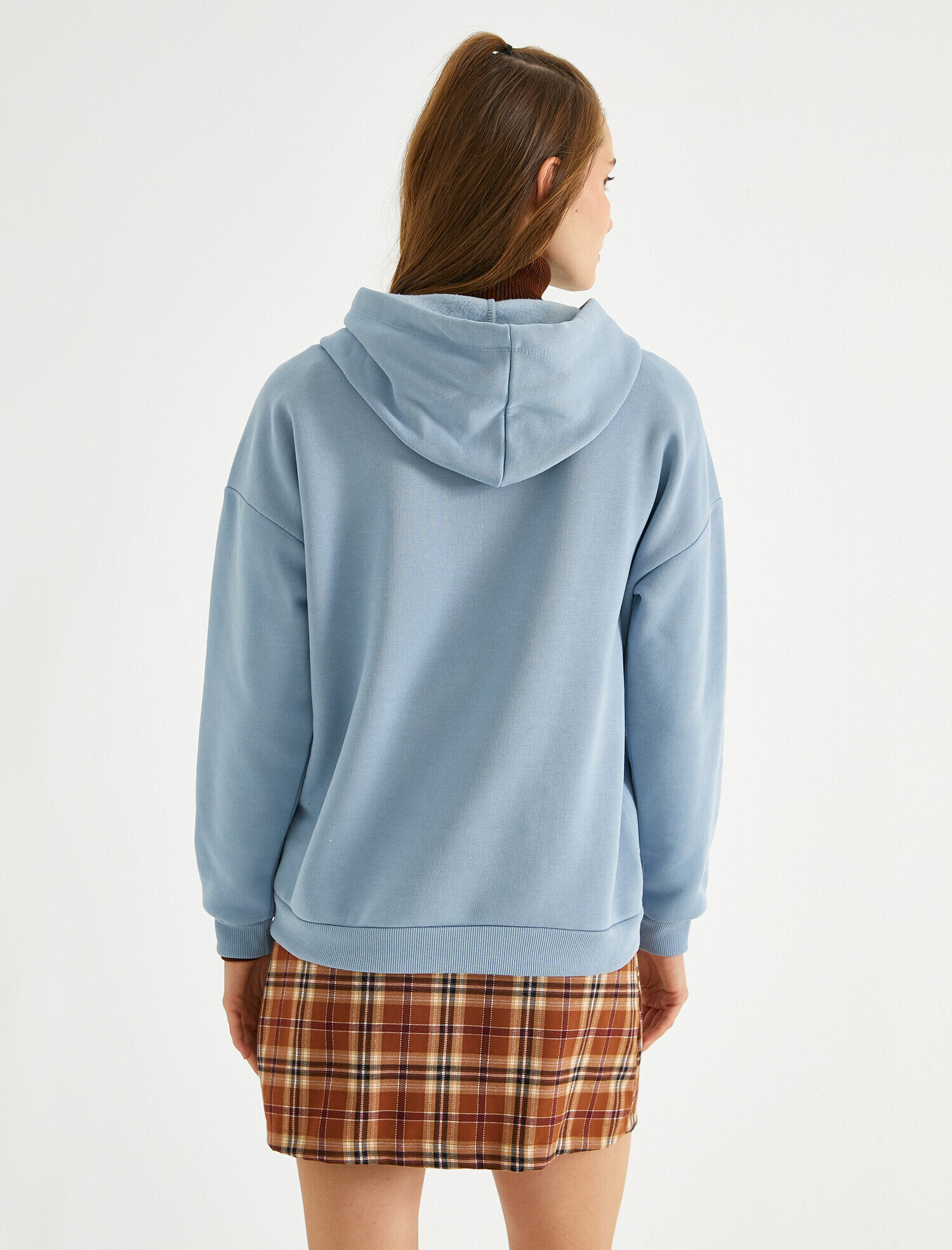   Uzun Kollu Yazı Baskılı Kapüşonlu Sweatshirt Harvard Lisanslı