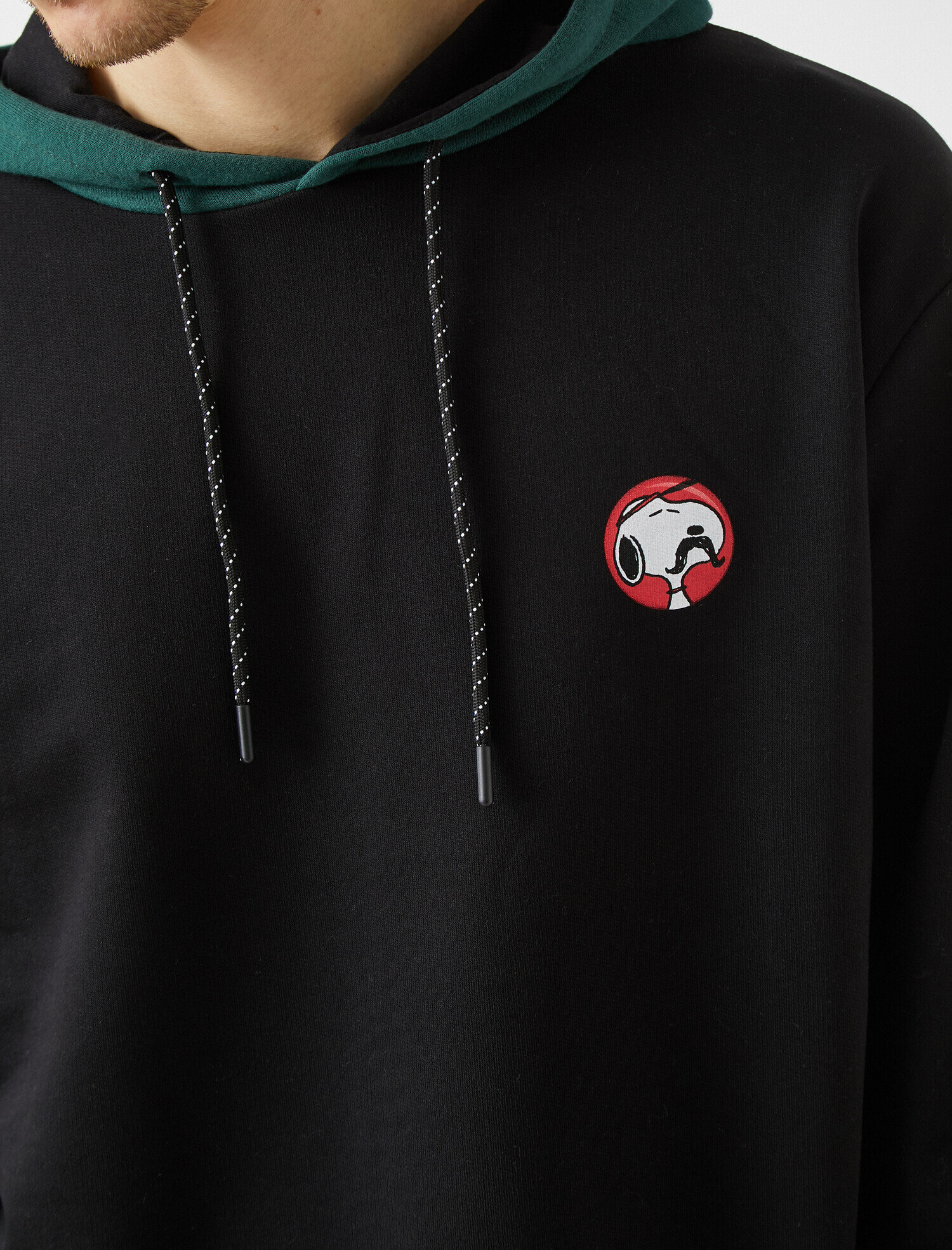   Snoopy Lisanslı Yazılı Baskılı Kapüşonlu Pamuklu Sweatshirt