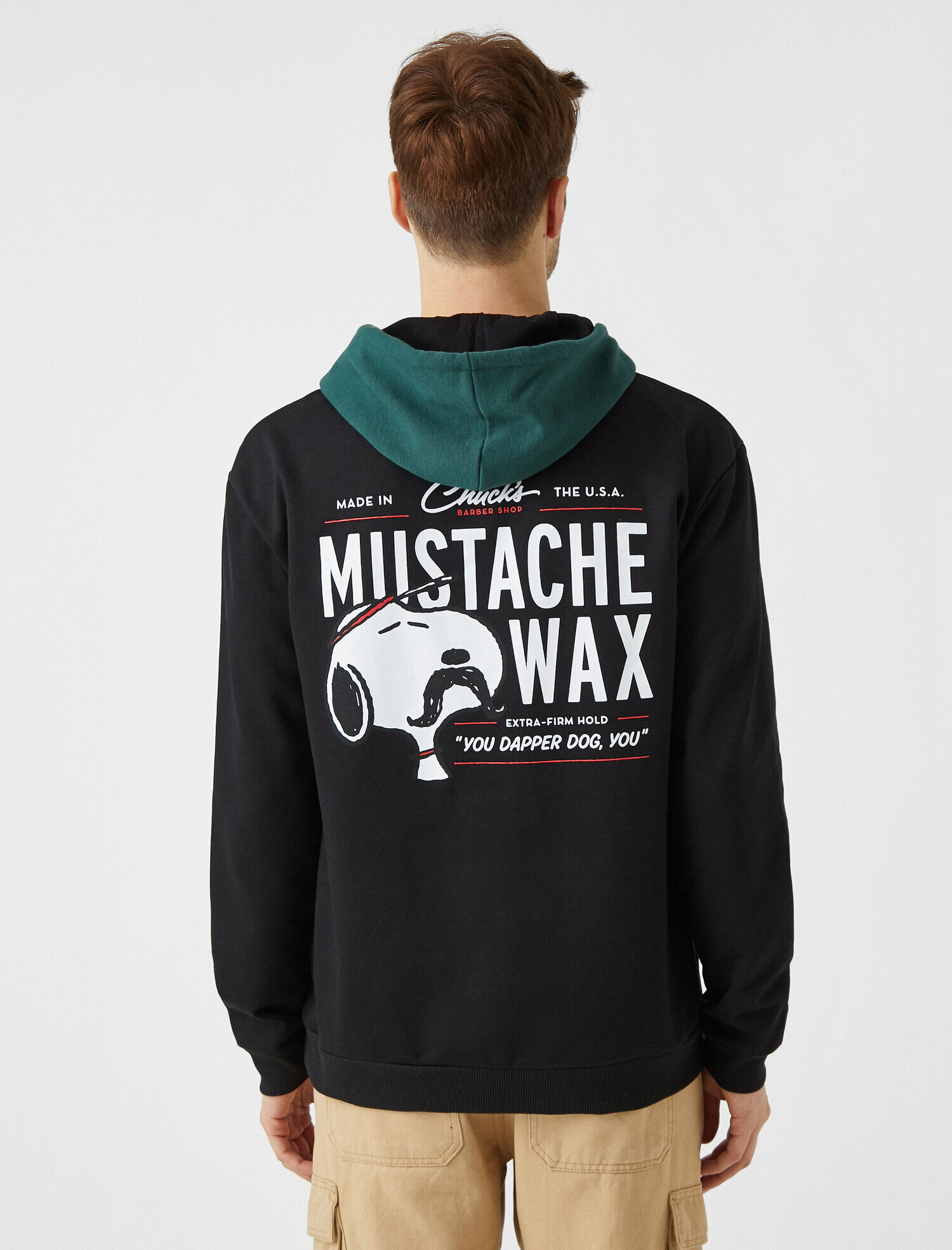   Snoopy Lisanslı Yazılı Baskılı Kapüşonlu Pamuklu Sweatshirt