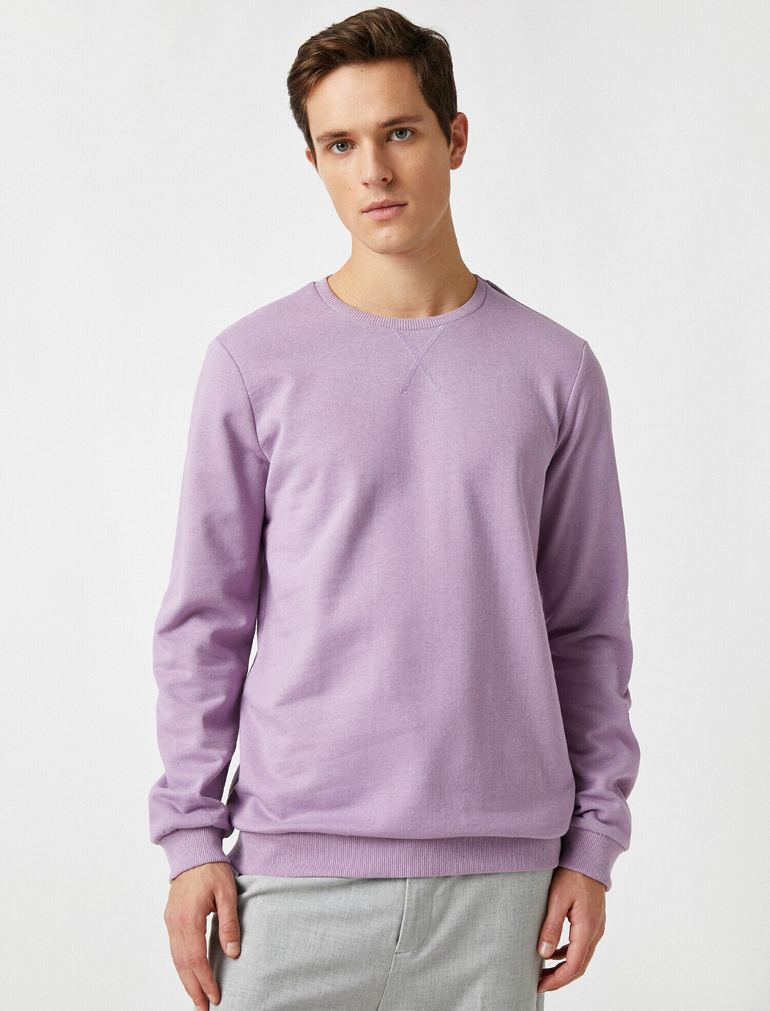   Bisiklet Yaka Basic Sweatshirt