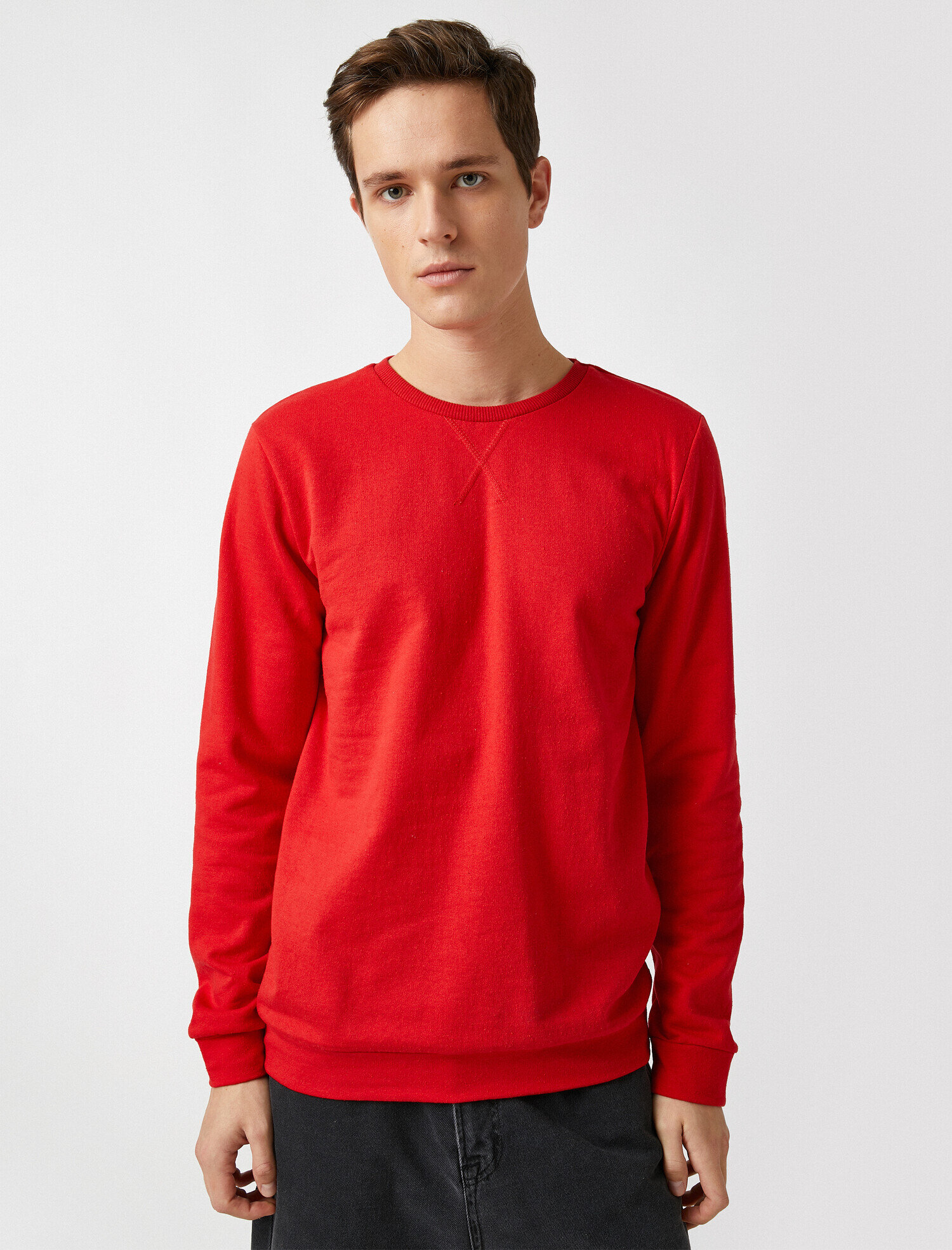   Bisiklet Yaka Basic Sweatshirt