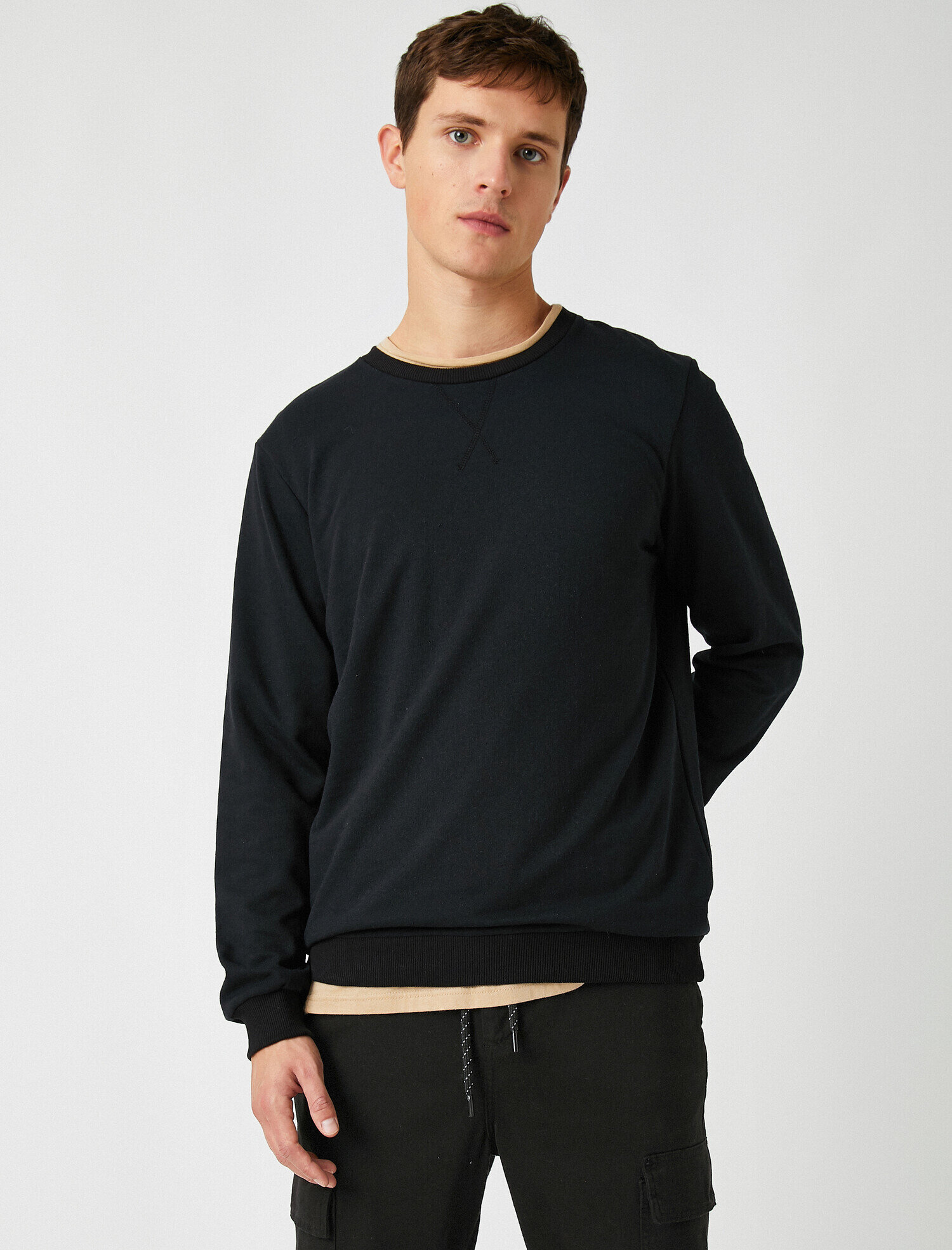   Bisiklet Yaka Basic Sweatshirt