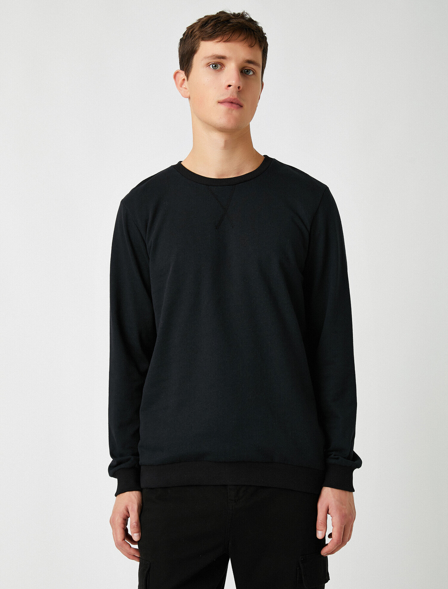   Bisiklet Yaka Basic Sweatshirt