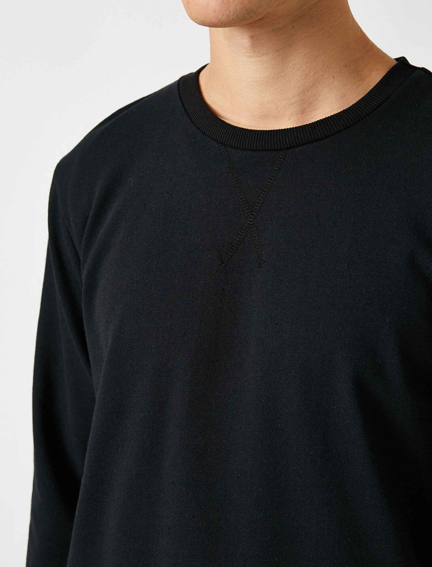   Bisiklet Yaka Basic Sweatshirt