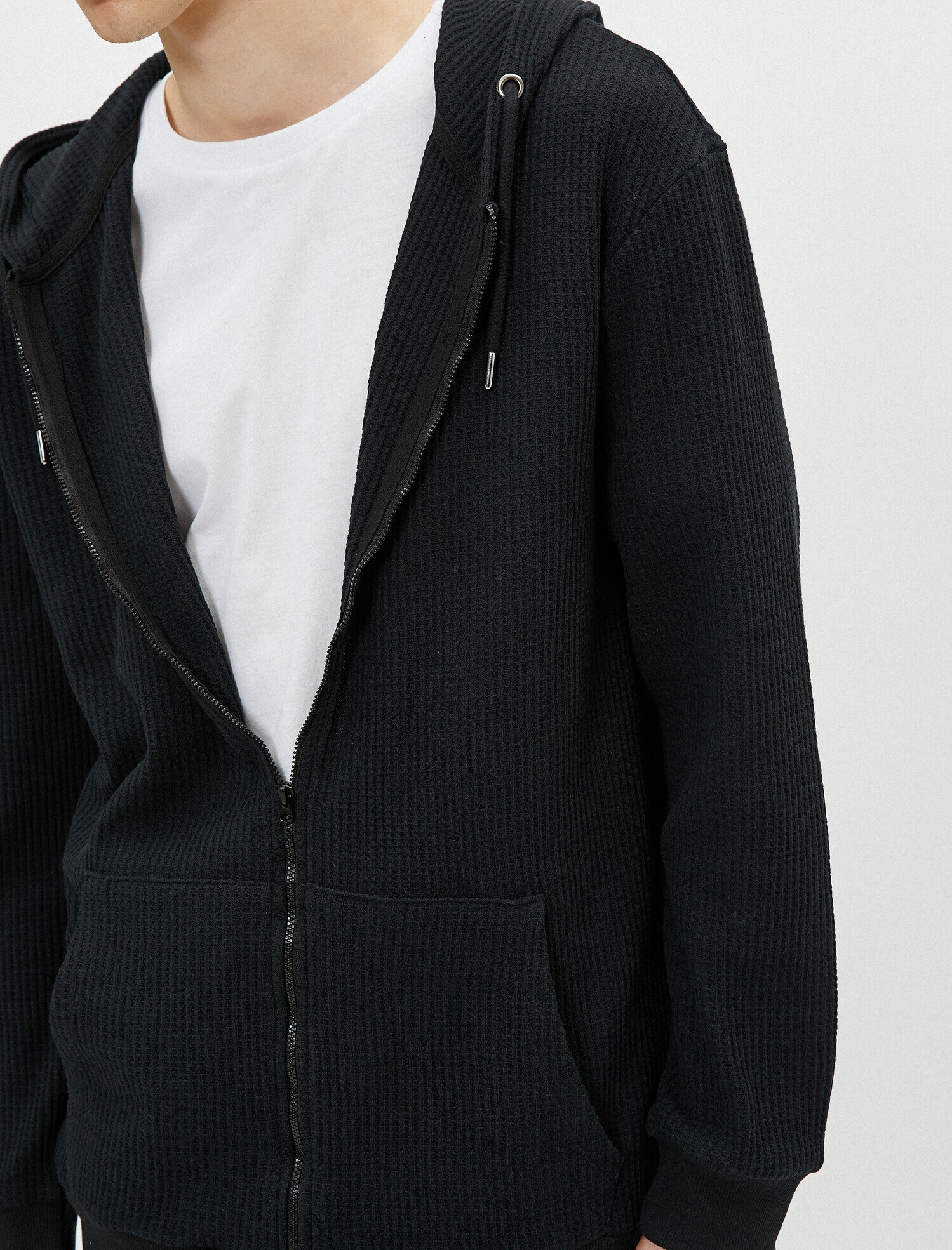   Kapşonlu Hırka Cepli Pamuklu