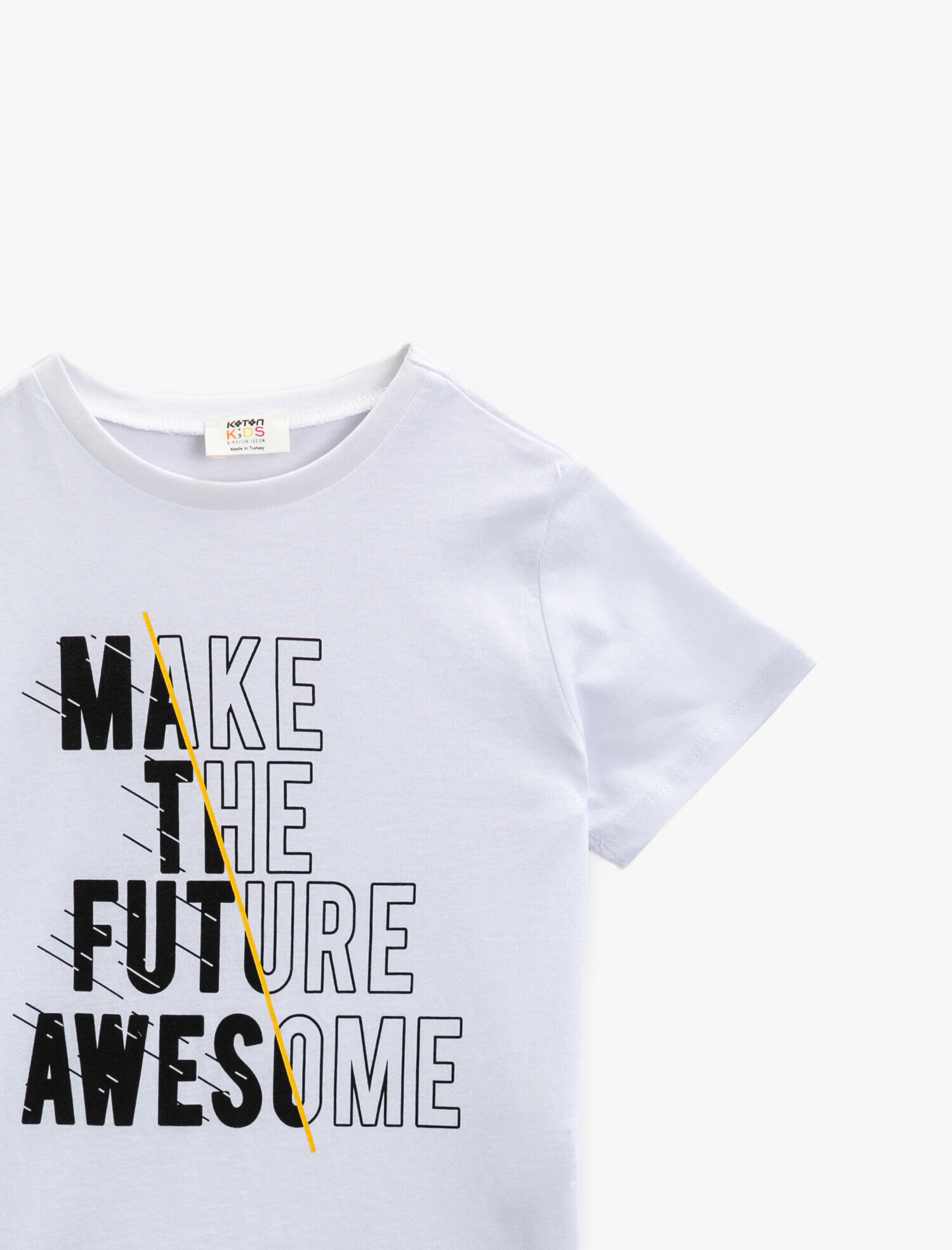 Erkek Çocuk Yazılı Tişört Bisiklet Yaka Kısa Kollu Pamuklu