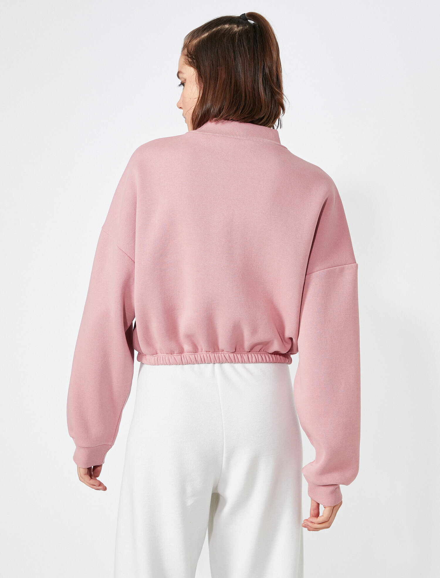   Yarım Balıkçı Yaka Oversize Sweatshirt