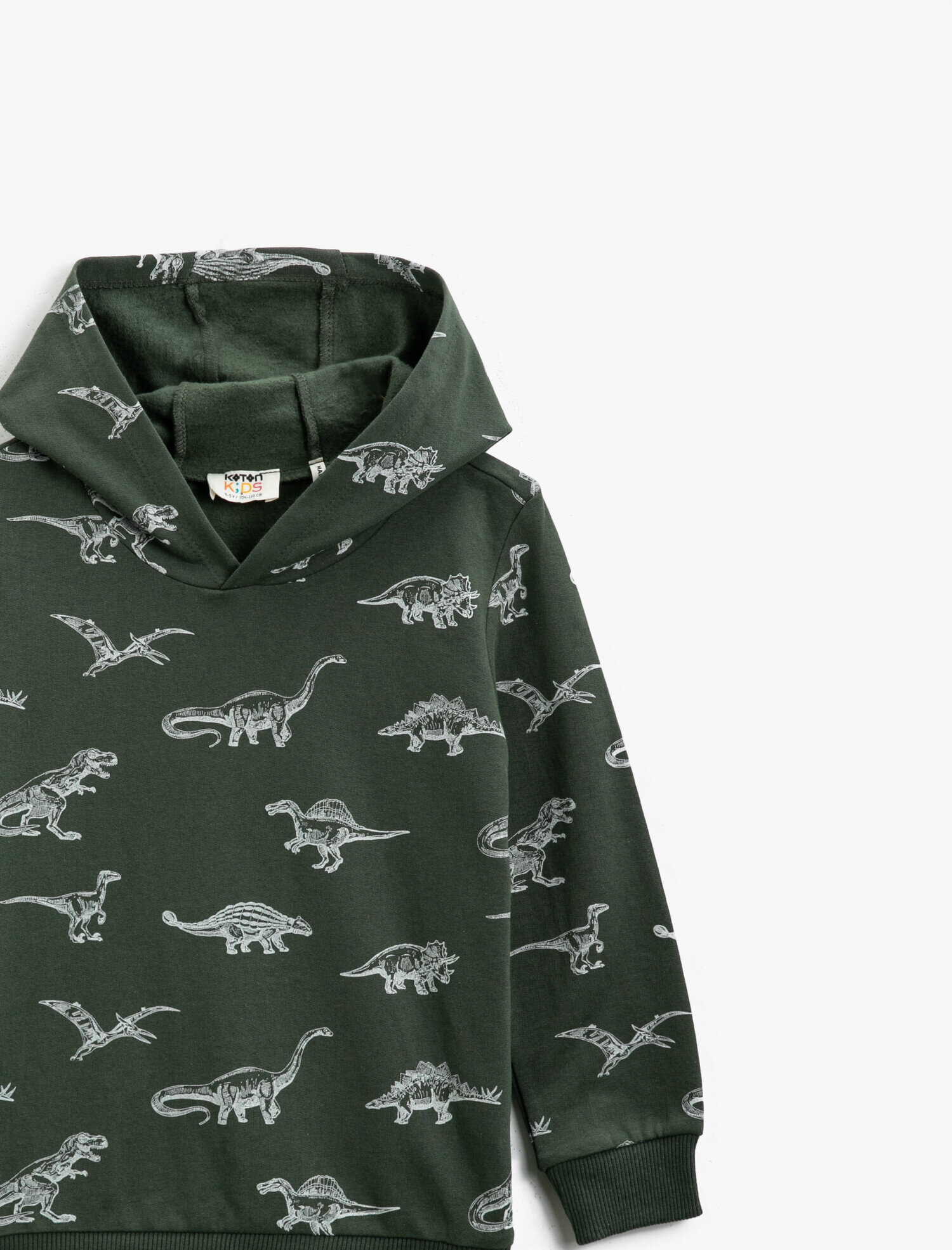  Erkek Çocuk Pamuklu Kapüşonlu Baskılı Uzun Kollu Sweatshirt