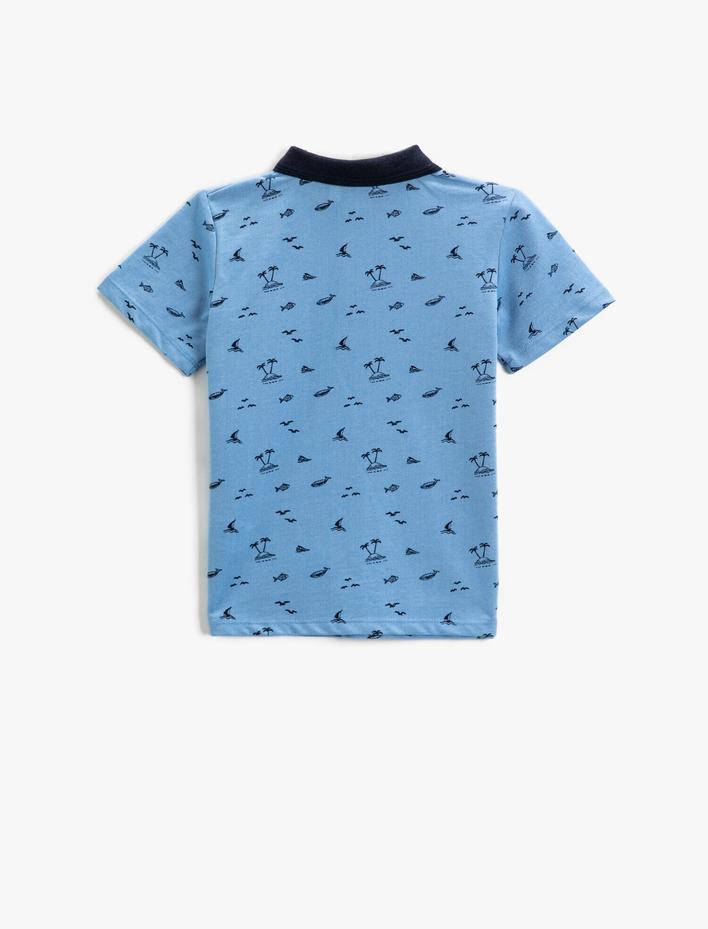 Erkek Çocuk Bisiklet Yaka Tişört Pamuklu