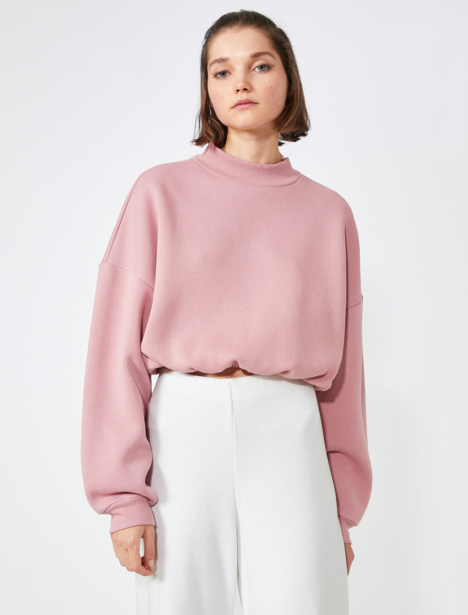   Yarım Balıkçı Yaka Oversize Sweatshirt