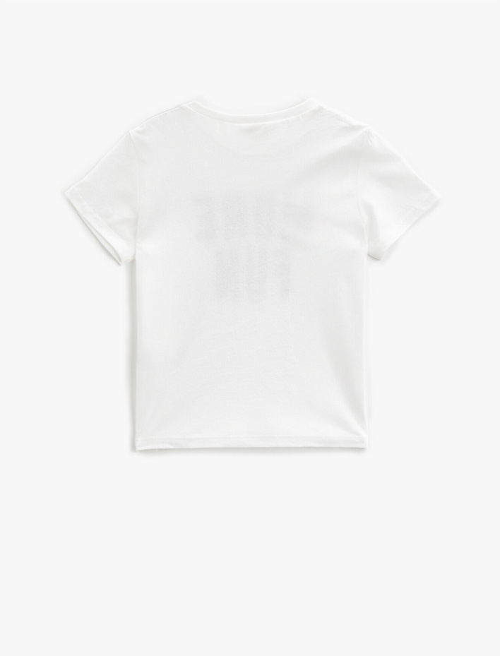 Erkek Çocuk Yazılı Tişört Kısa Kollu Pamuklu Bisiklet Yaka