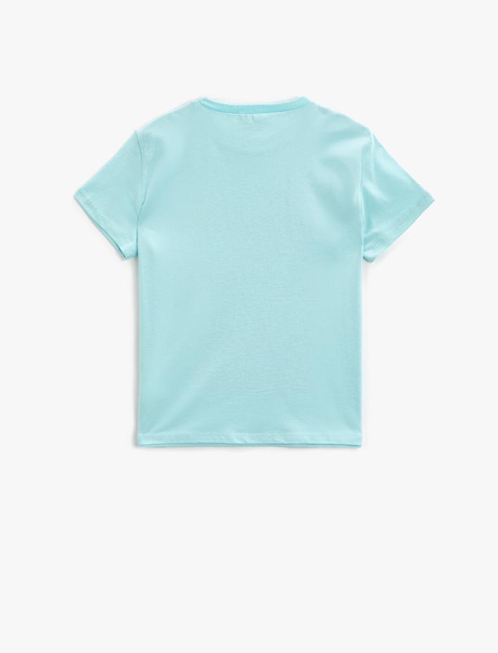 Erkek Çocuk Yazı Baskılı Tişört Kısa Kollu Yazı Baskılı Pamuklu