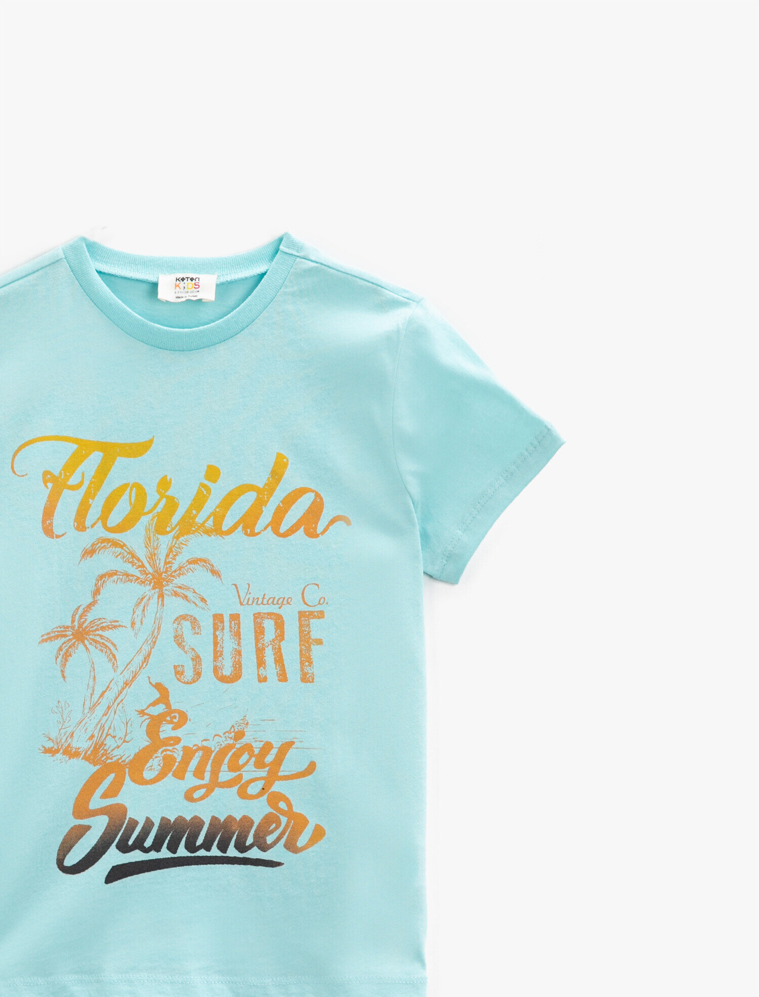  Erkek Çocuk Yazı Baskılı Tişört Kısa Kollu Yazı Baskılı Pamuklu