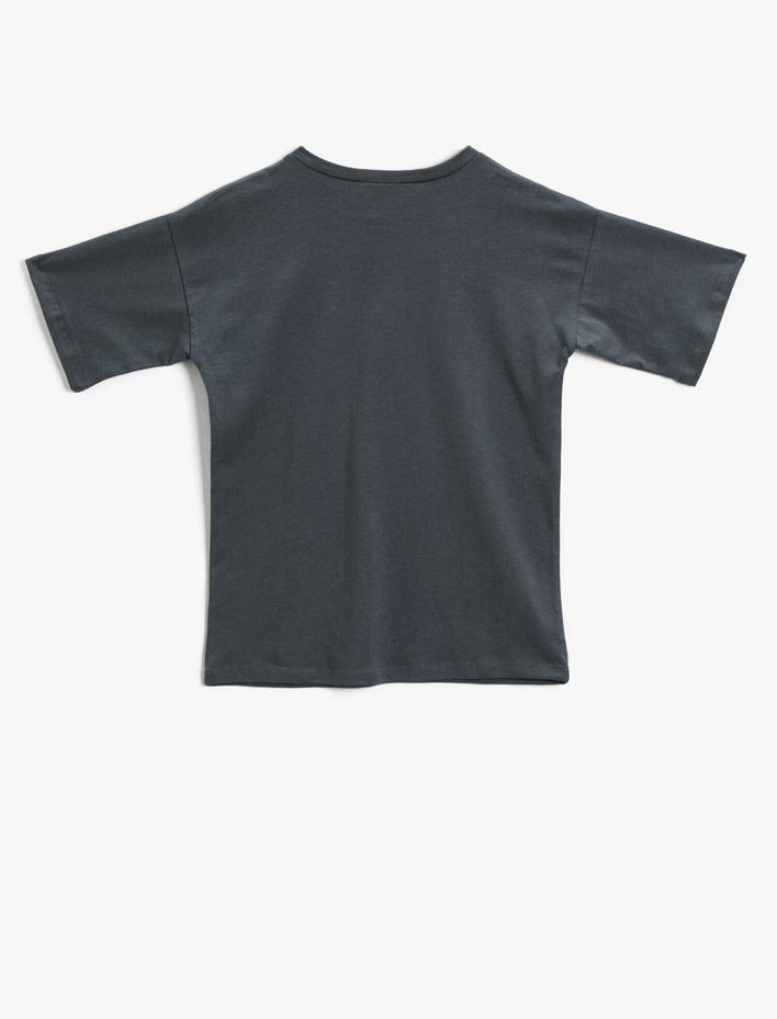 Erkek Çocuk Sloganlı Tişört Pamuklu