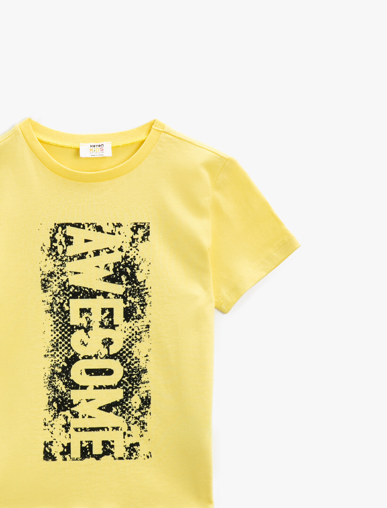 Erkek Çocuk Yazılı Tişört Kısa Kollu Biisiklet Yaka Pamuklu